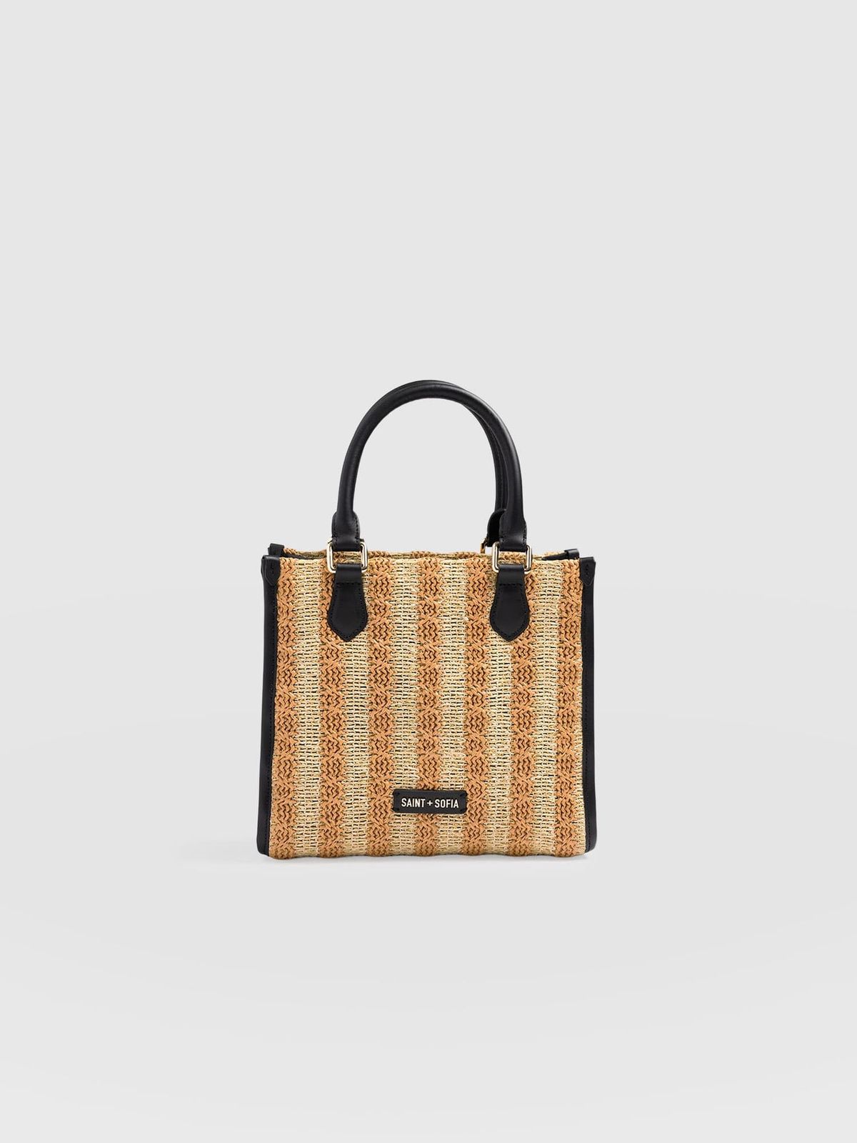 Mia Mini Tote Bag - Orange Raffia