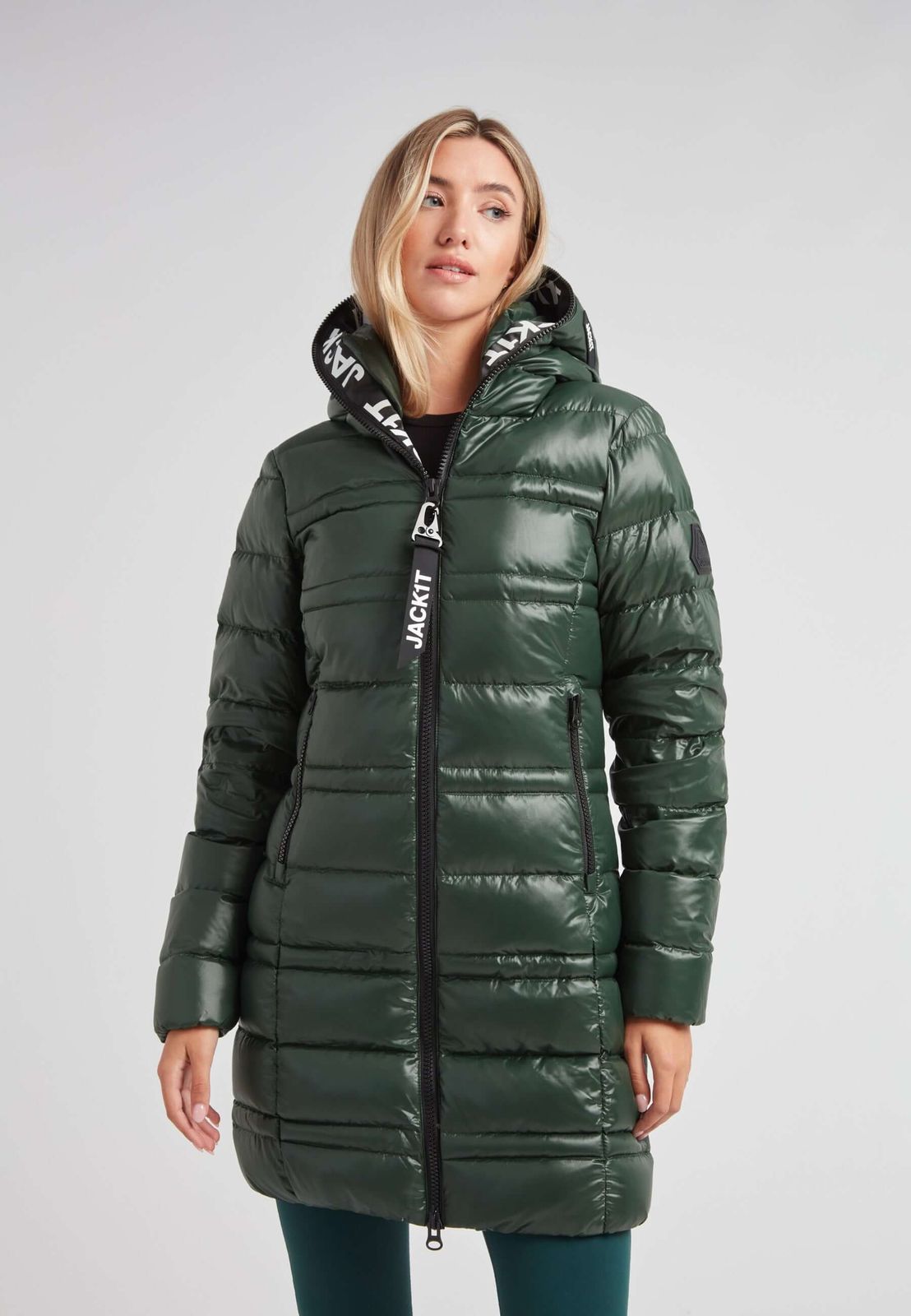 R4d Tramline Down Coat Lux Emerald