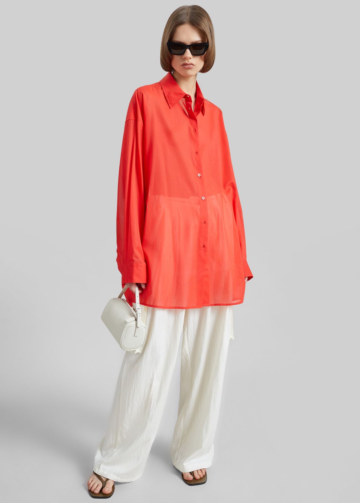 Melia Open-Back Shirt - Red