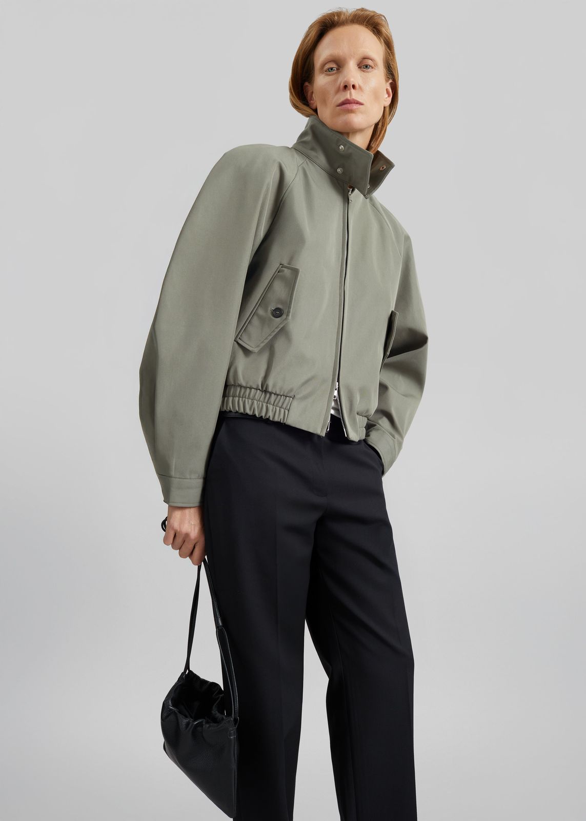 Rennes Curved Blouson Jacket - Sage