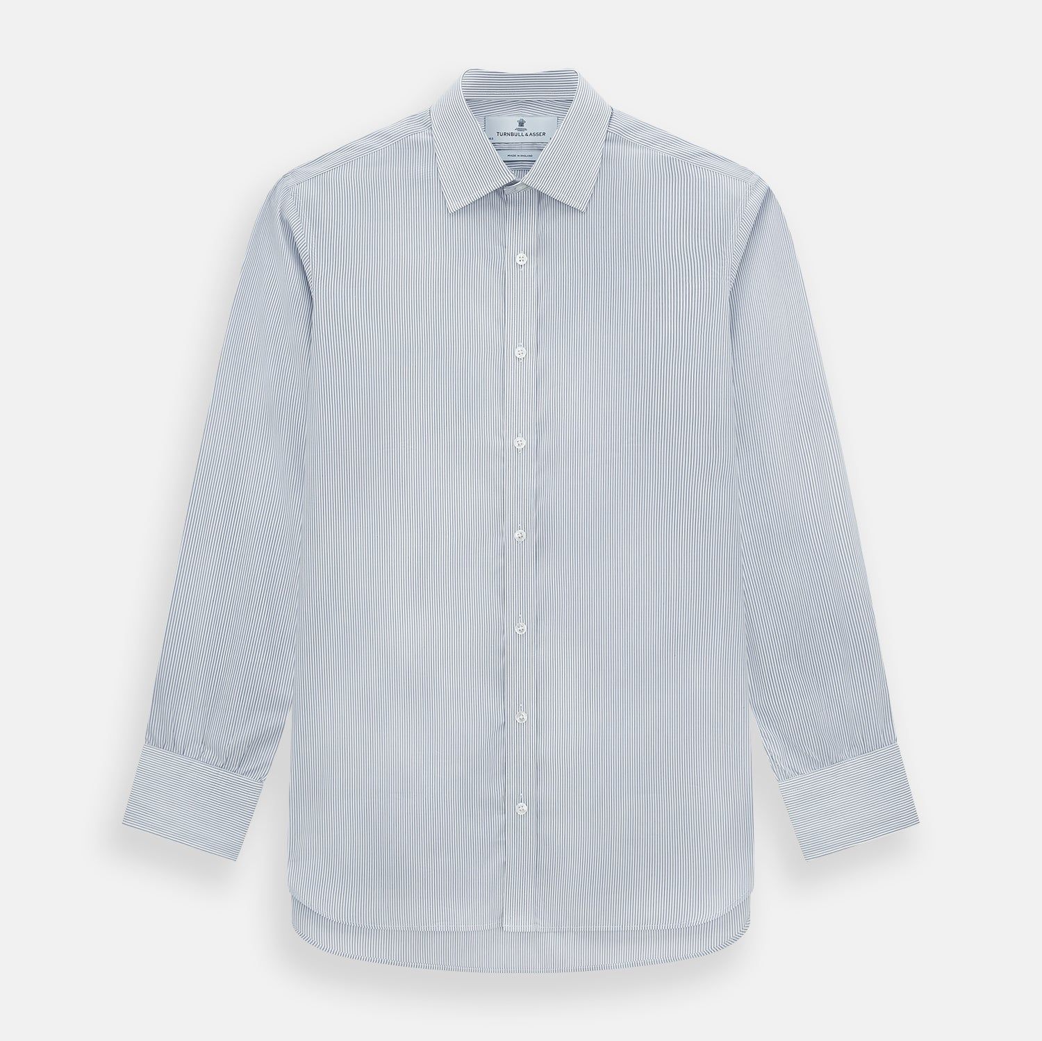 Navy And White Ticking Stripe Mayfair Shirt