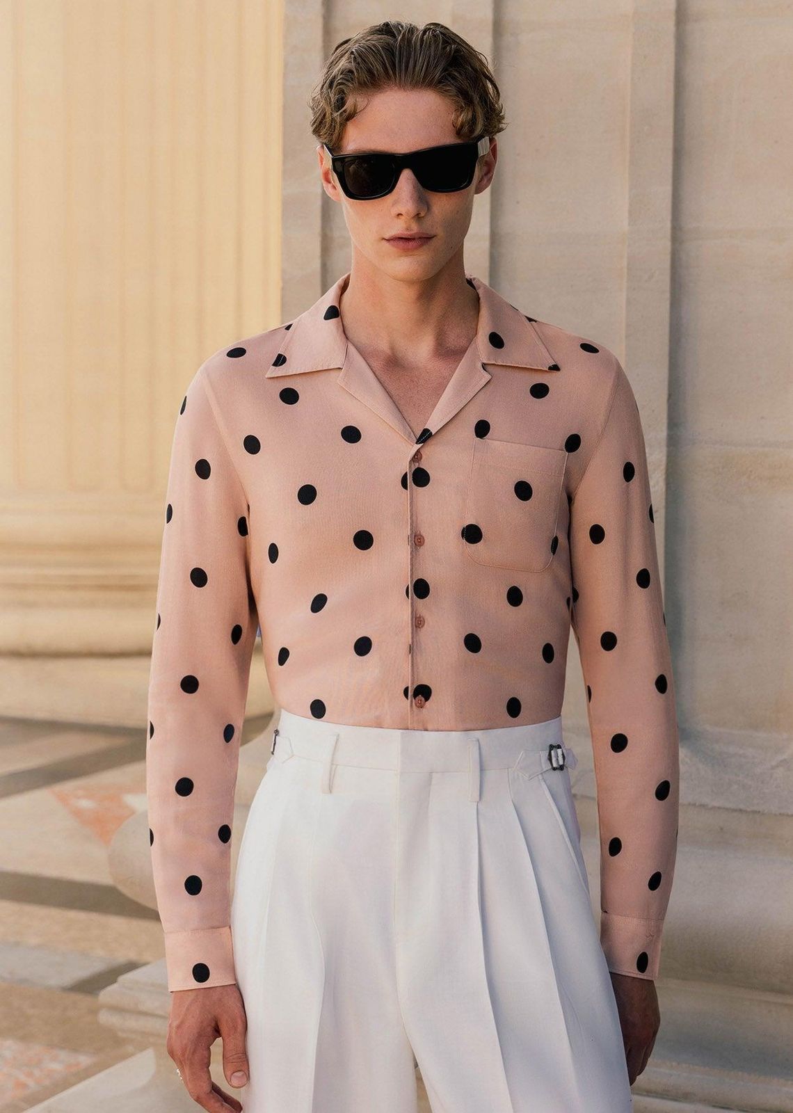 Pink Polka Dot Viscose Shirt