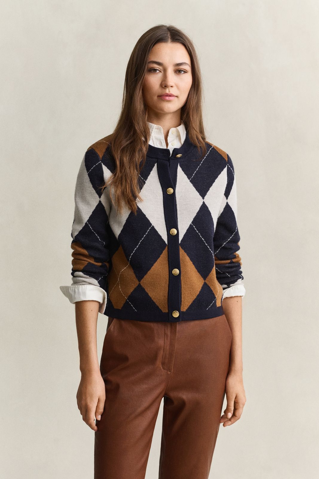 Argyle Cardigan - EVENING BLUE