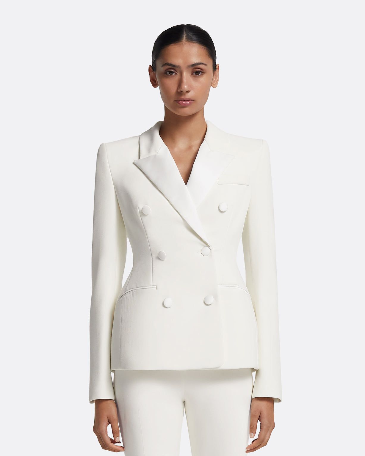 Gulsen Jacket in Porcelain on Ivory