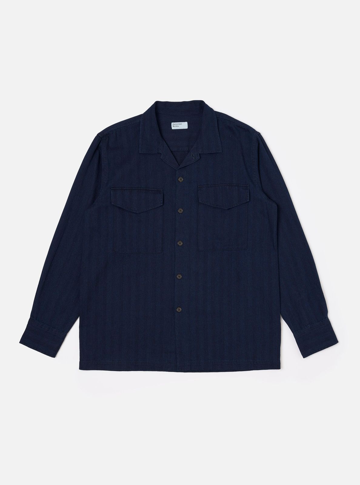 Indigo Recycled Herringbone Attendant Shirt
