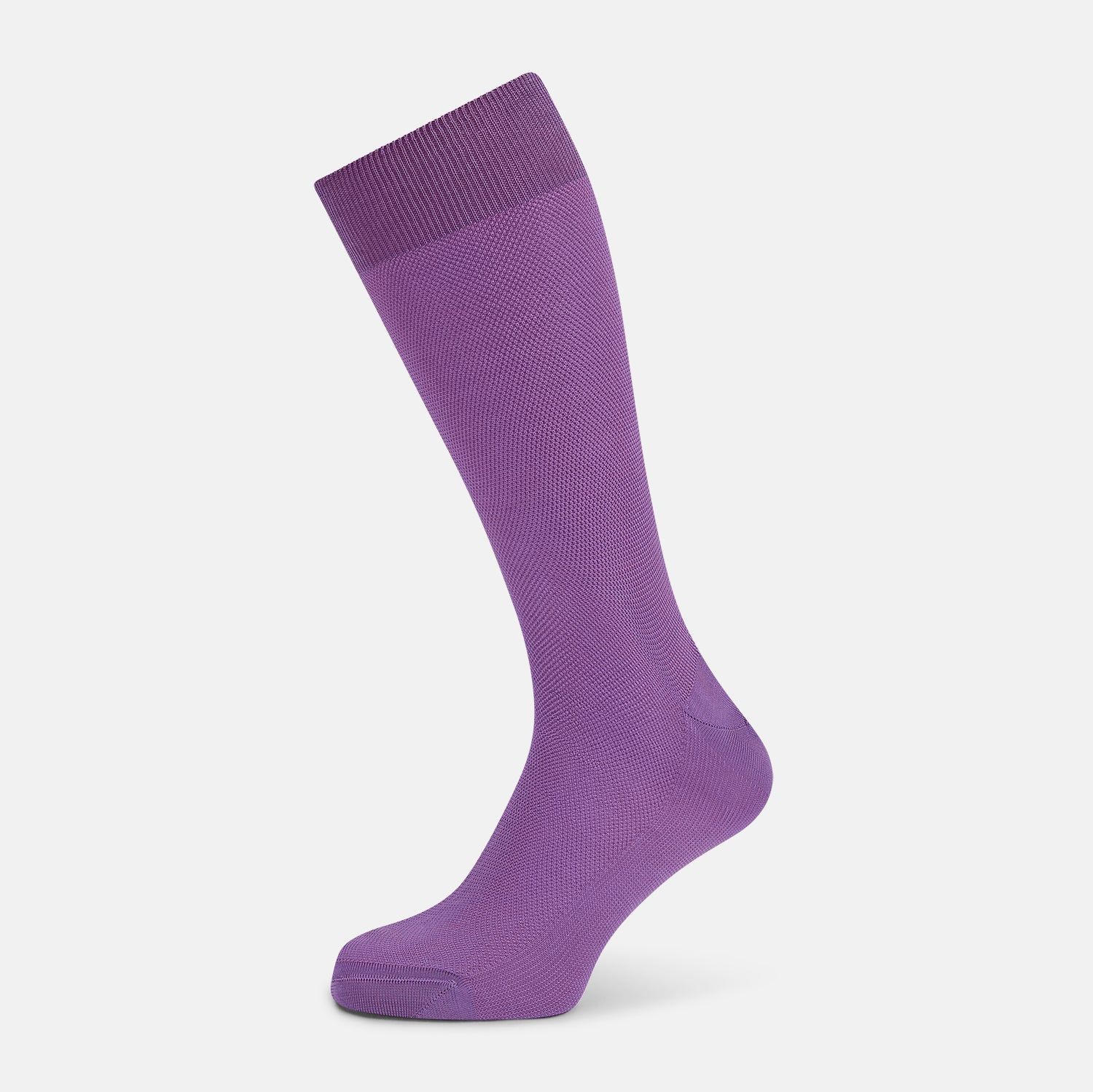Violet Micro Knit Mid-length Socks