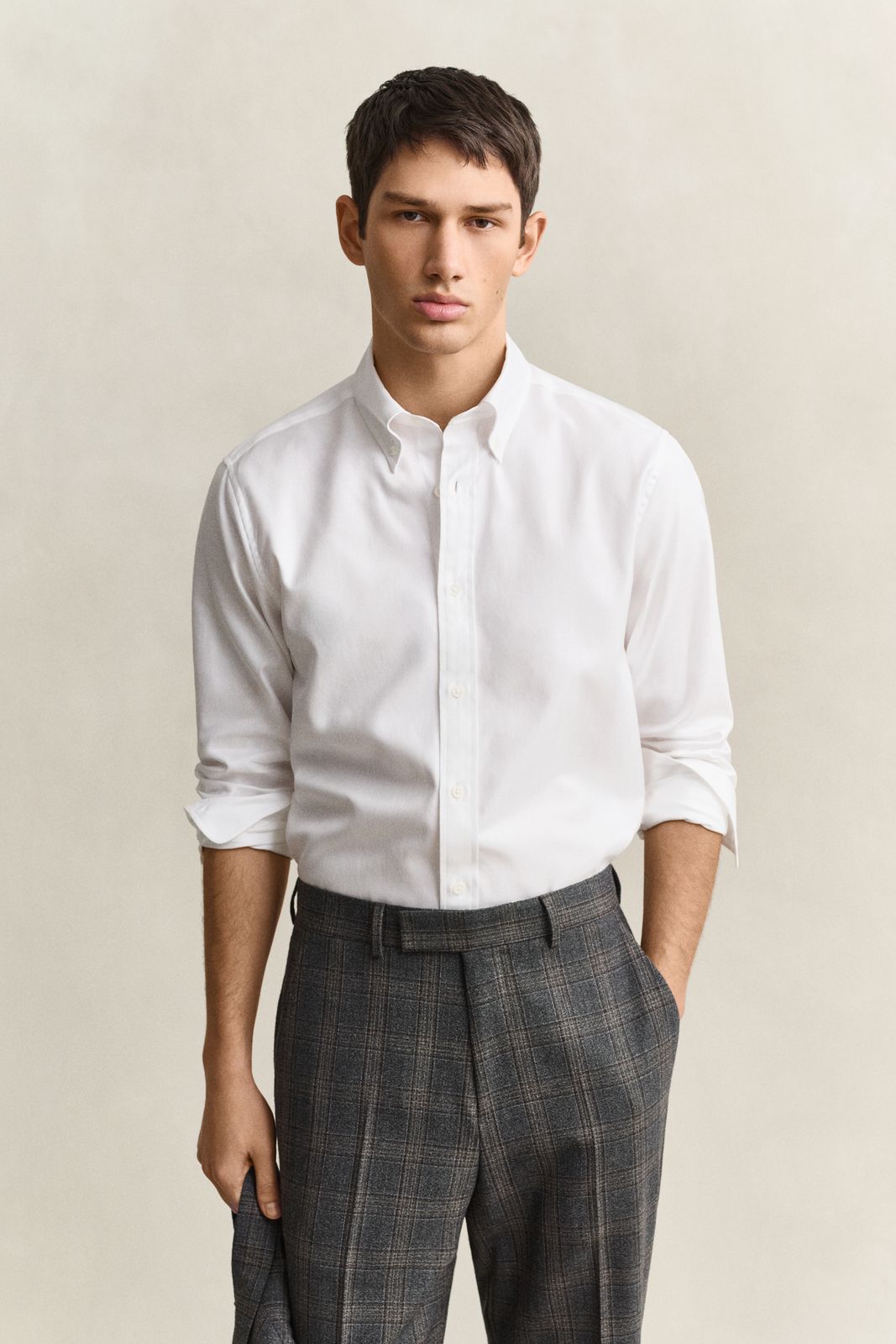 Twill Dress Shirt - WHITE