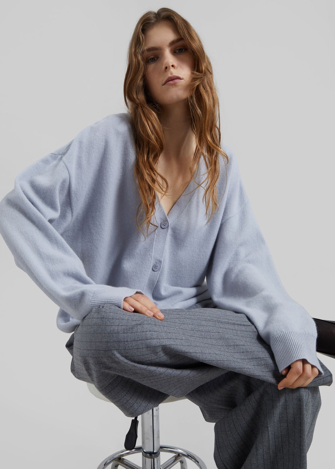 Lachen Double-Sided Wool Cardigan - Powder Blue