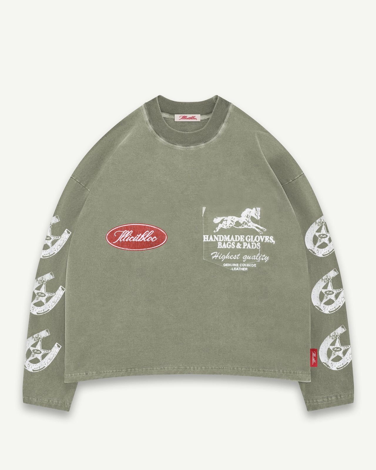 Pads Cloudweave™ Faded Pocket Long Sleeve T-shirt - Moss Gray
