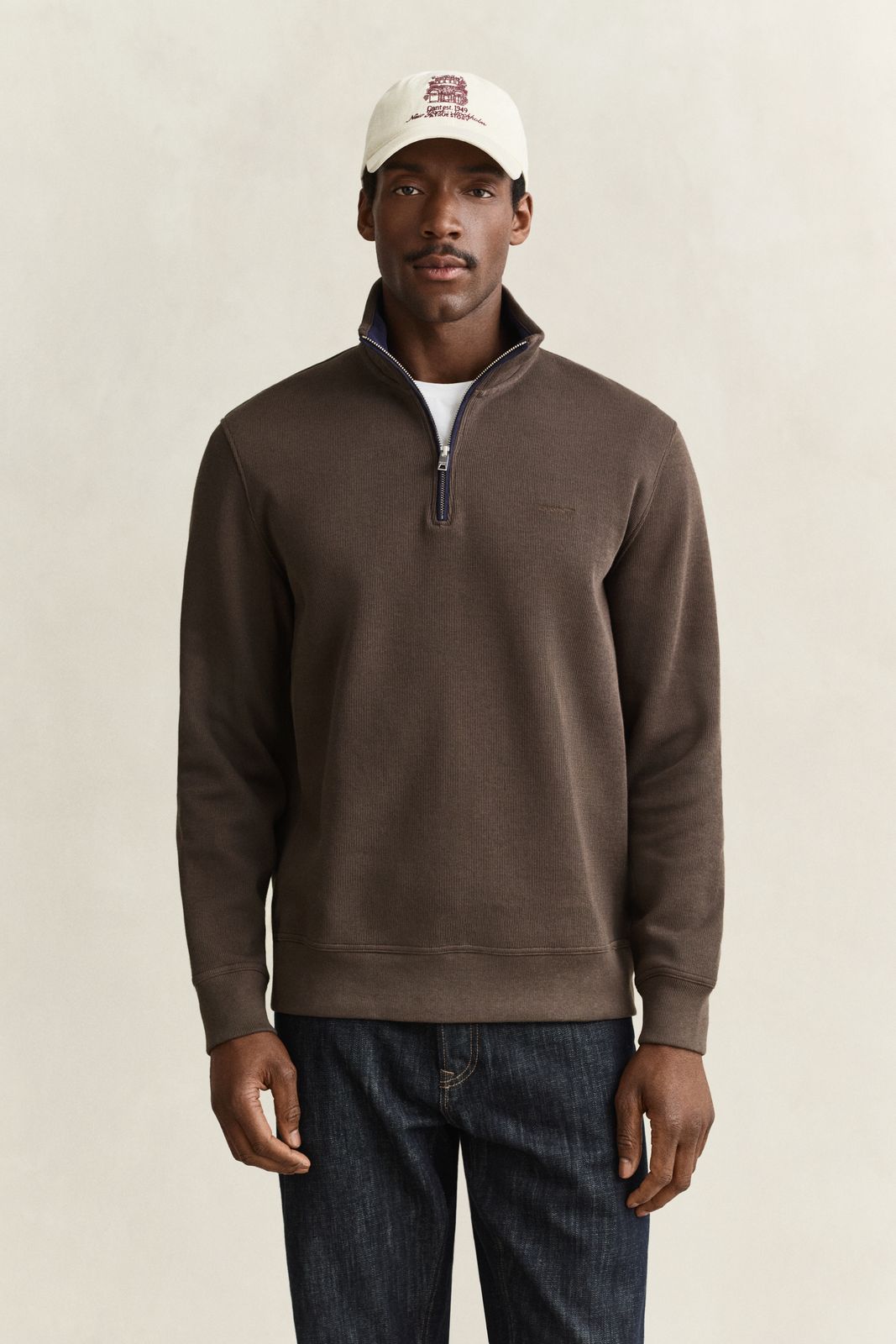 Sacker Rib Half-Zip Sweatshirt - EVENING BLUE