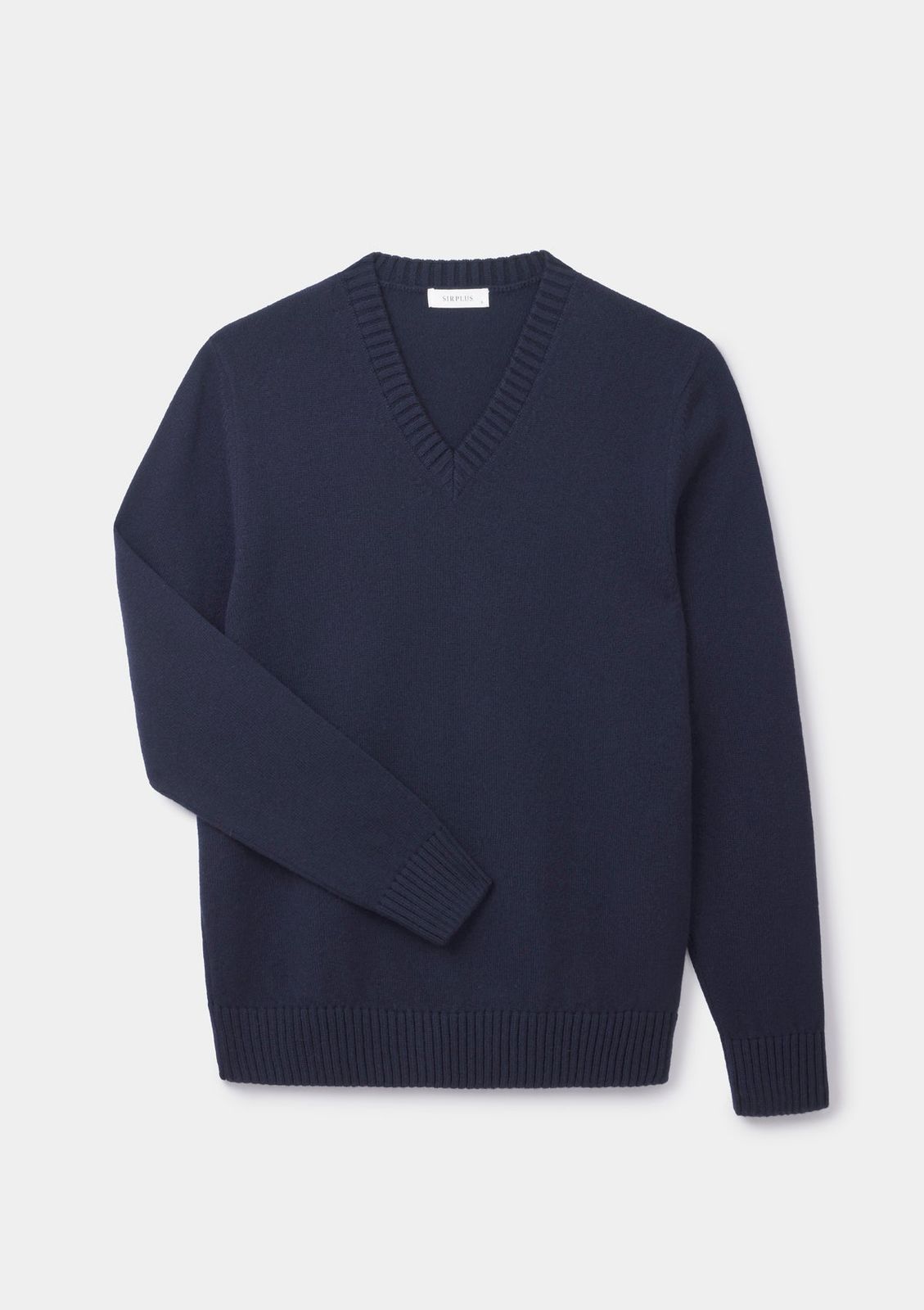 Ink Navy Lambswool V-neck Jumper