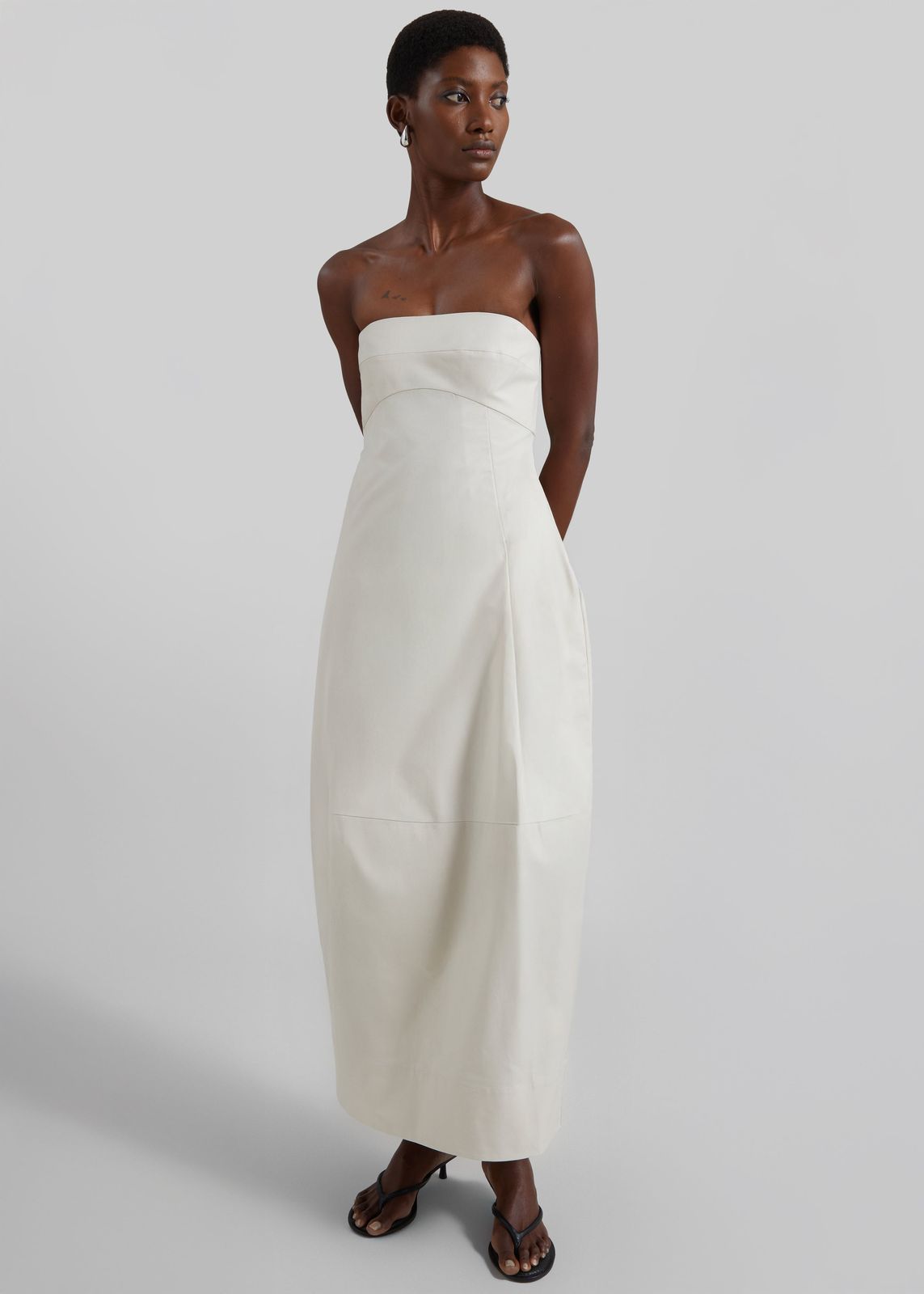 St. Agni Canvas Pleat Cocoon Dress - Shell