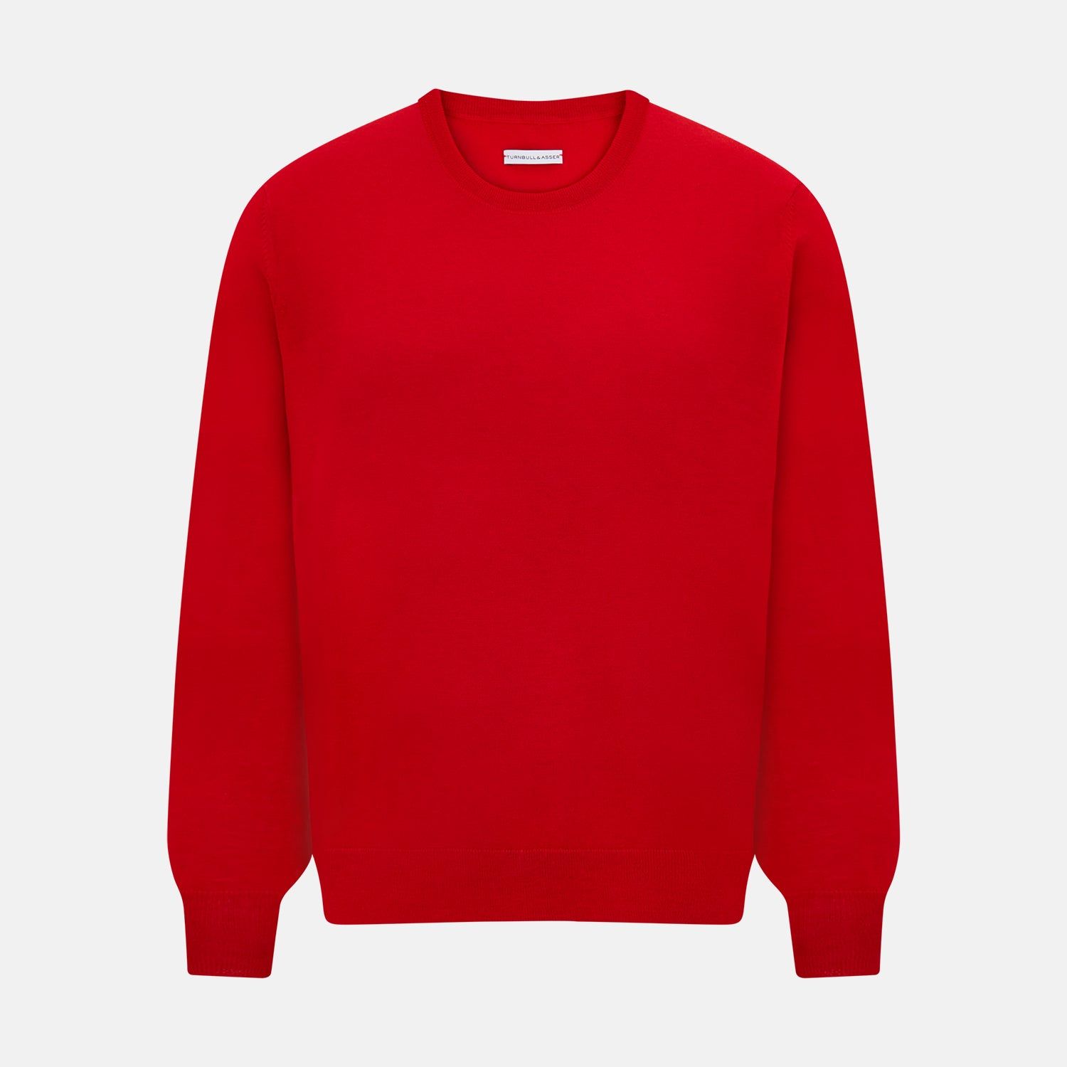 Red Merino Round Neck Jumper