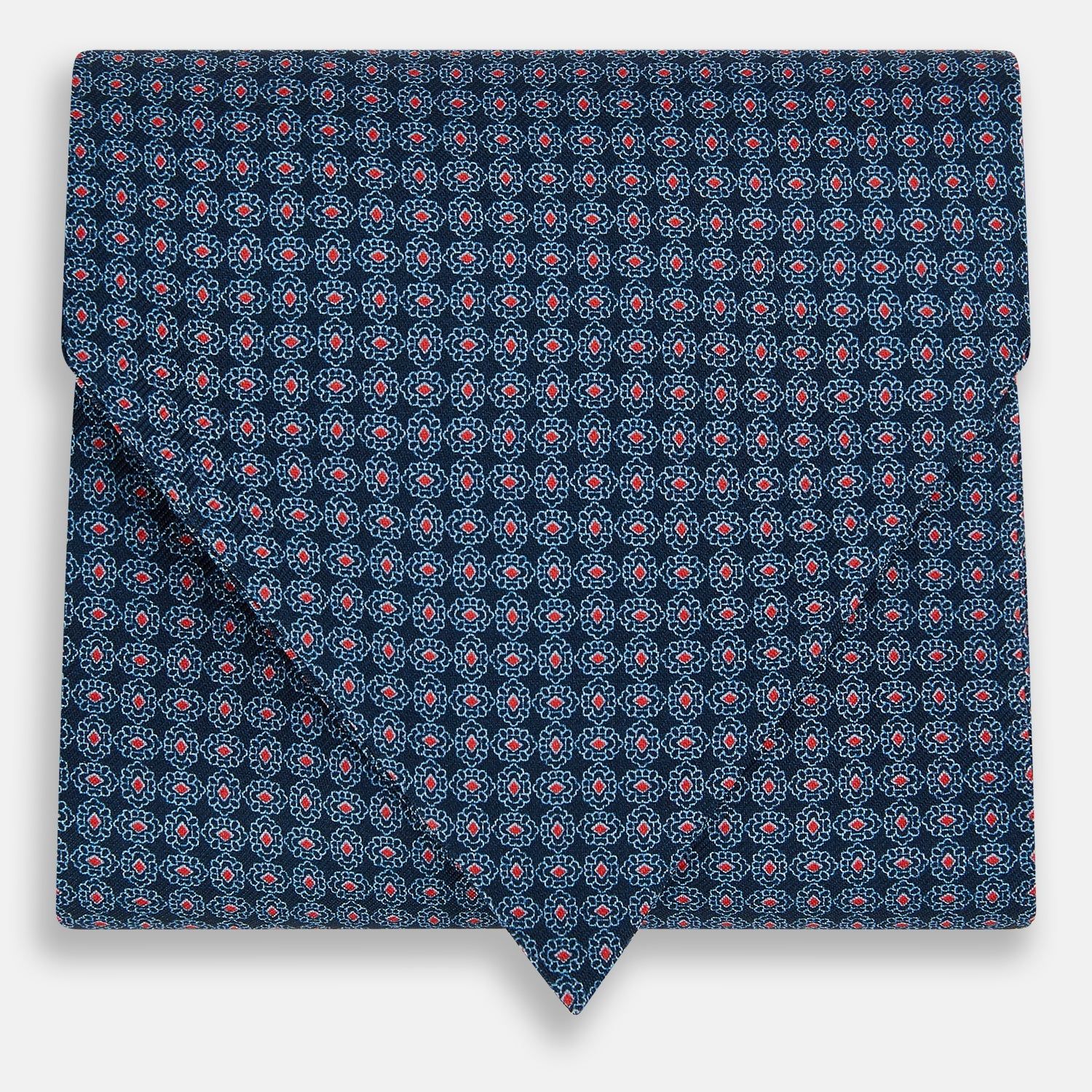 Navy And Red Rosette Cravat