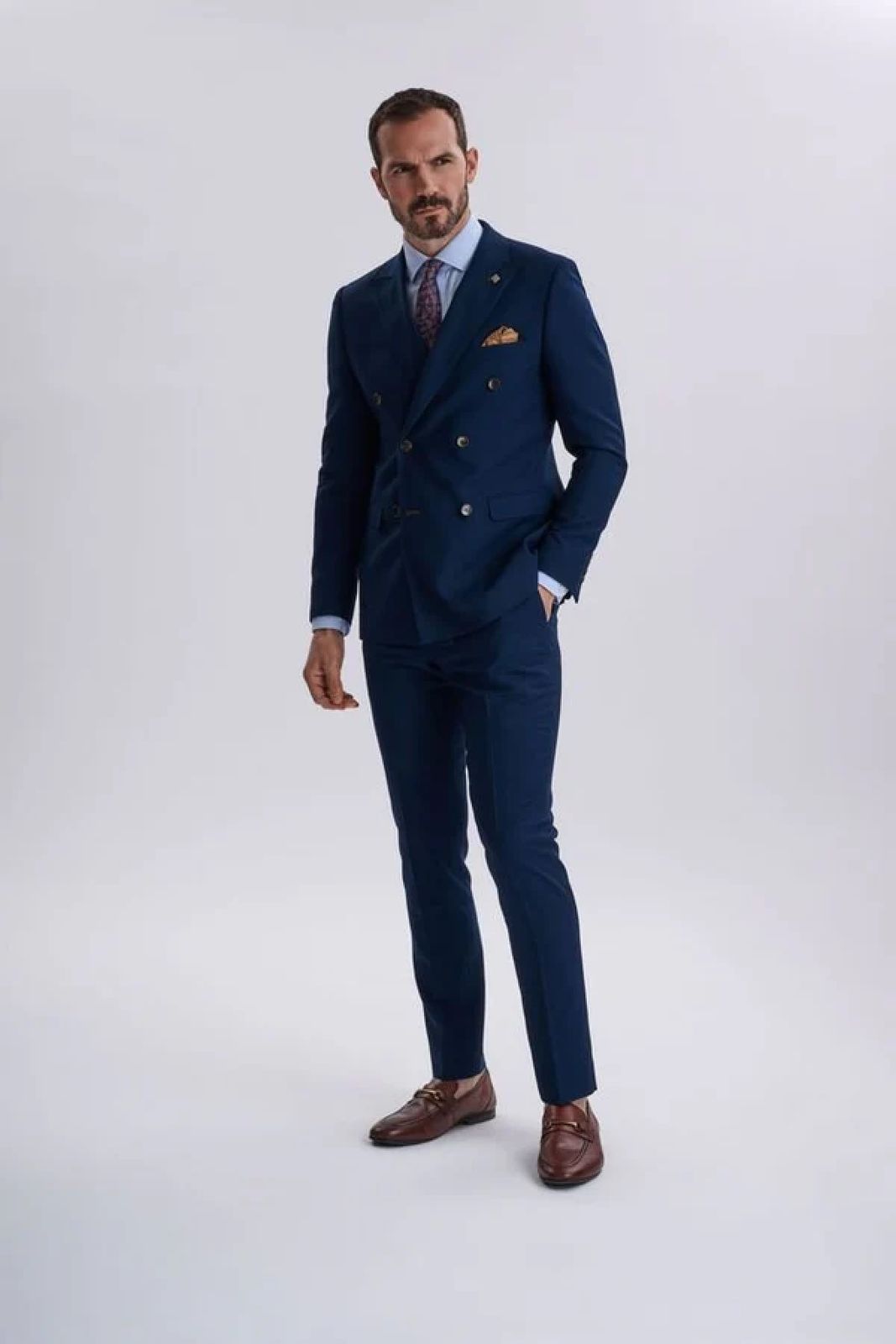 Mayfair Navy Double-breasted Two Piece Suit