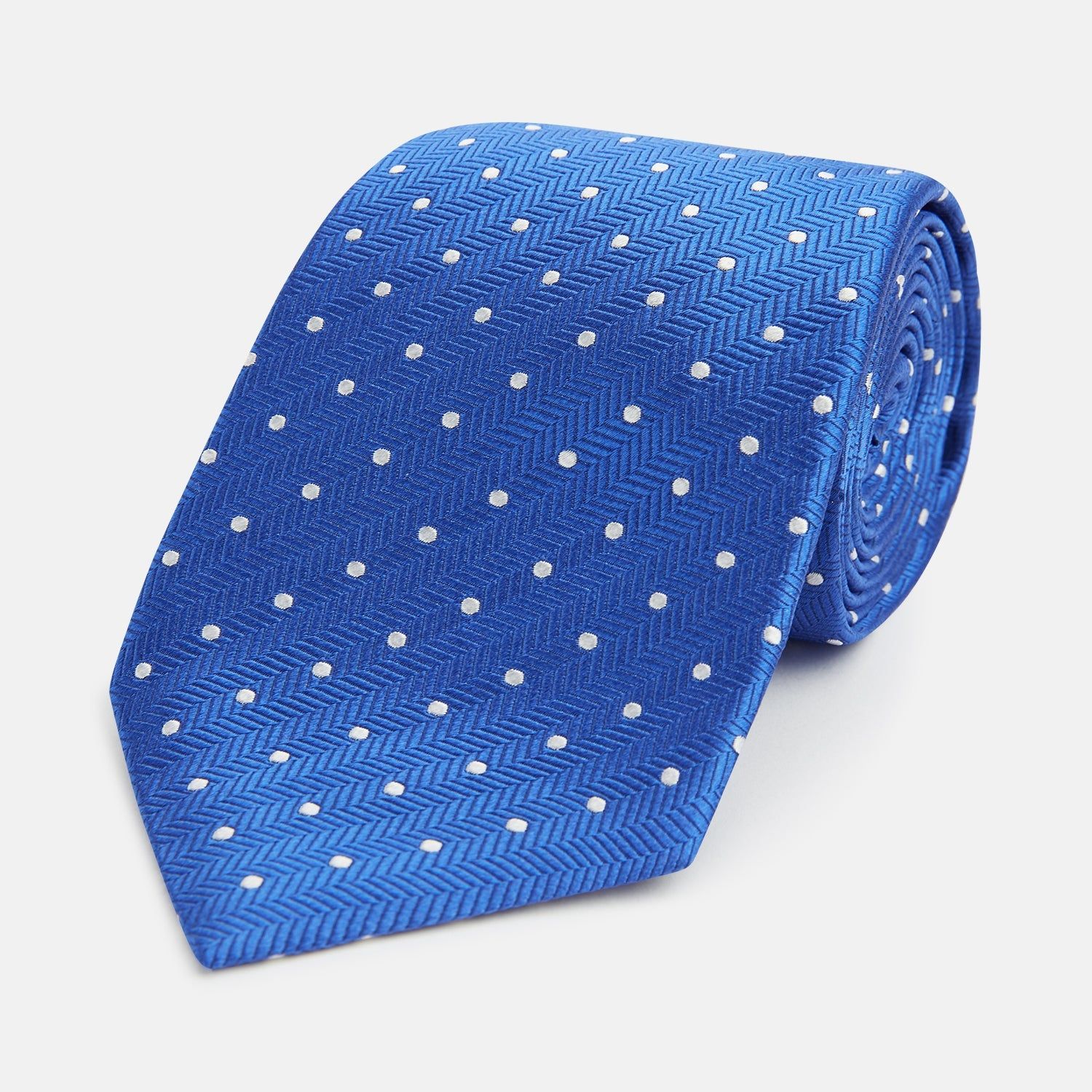 Blue And White Micro Dot Silk Tie