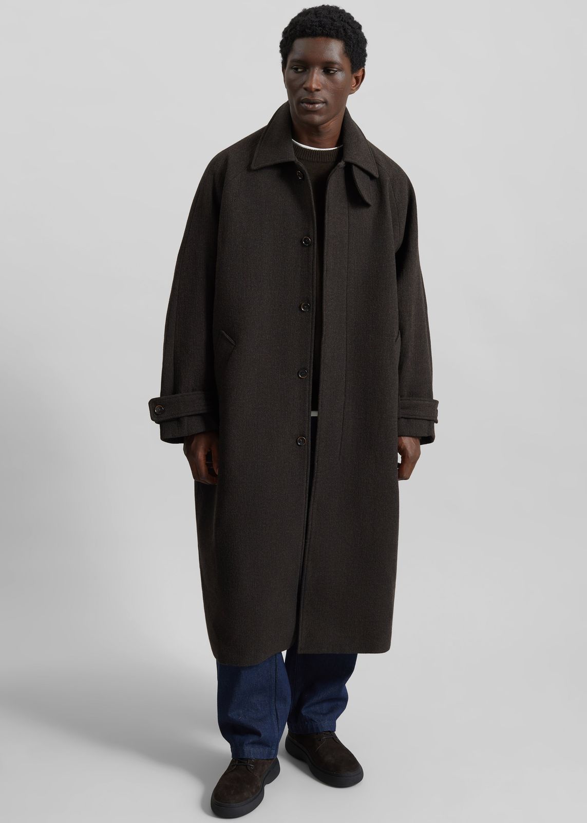 Zach Wool Blend Coat - Brown