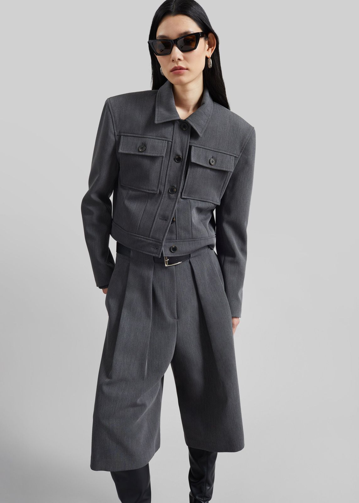 Kalvo Boxy Jacket - Dark Grey