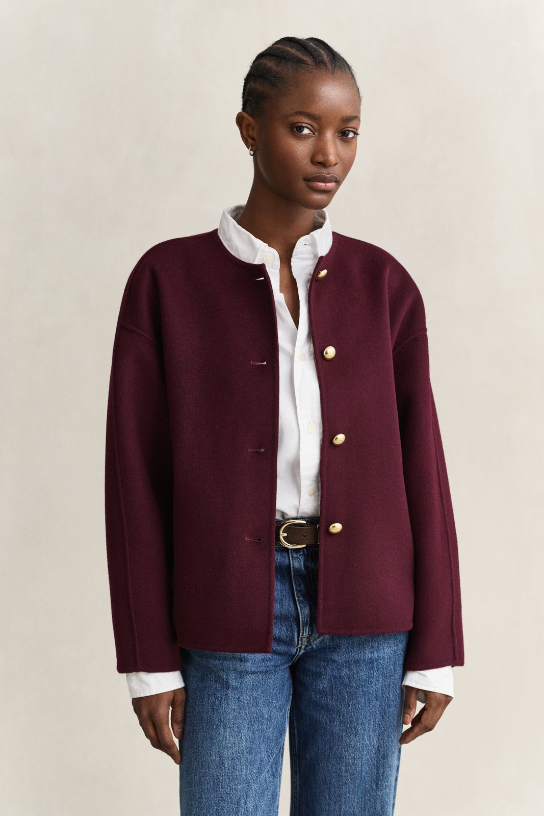 Handstitched Jacket - DARKENED WINE