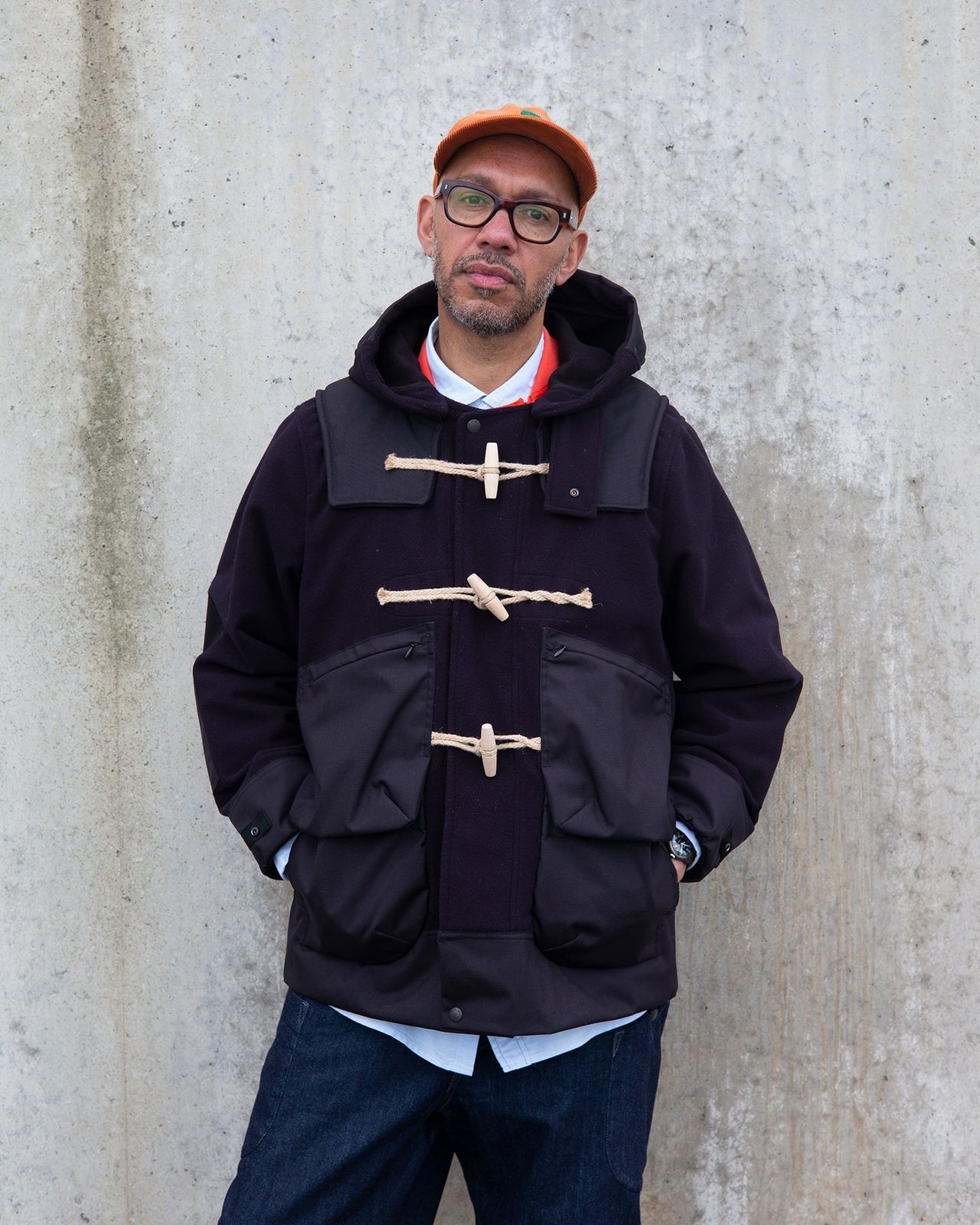 Men's Gloverall x Norbit Mid-Length Monty Duffle Coat Dark Navy