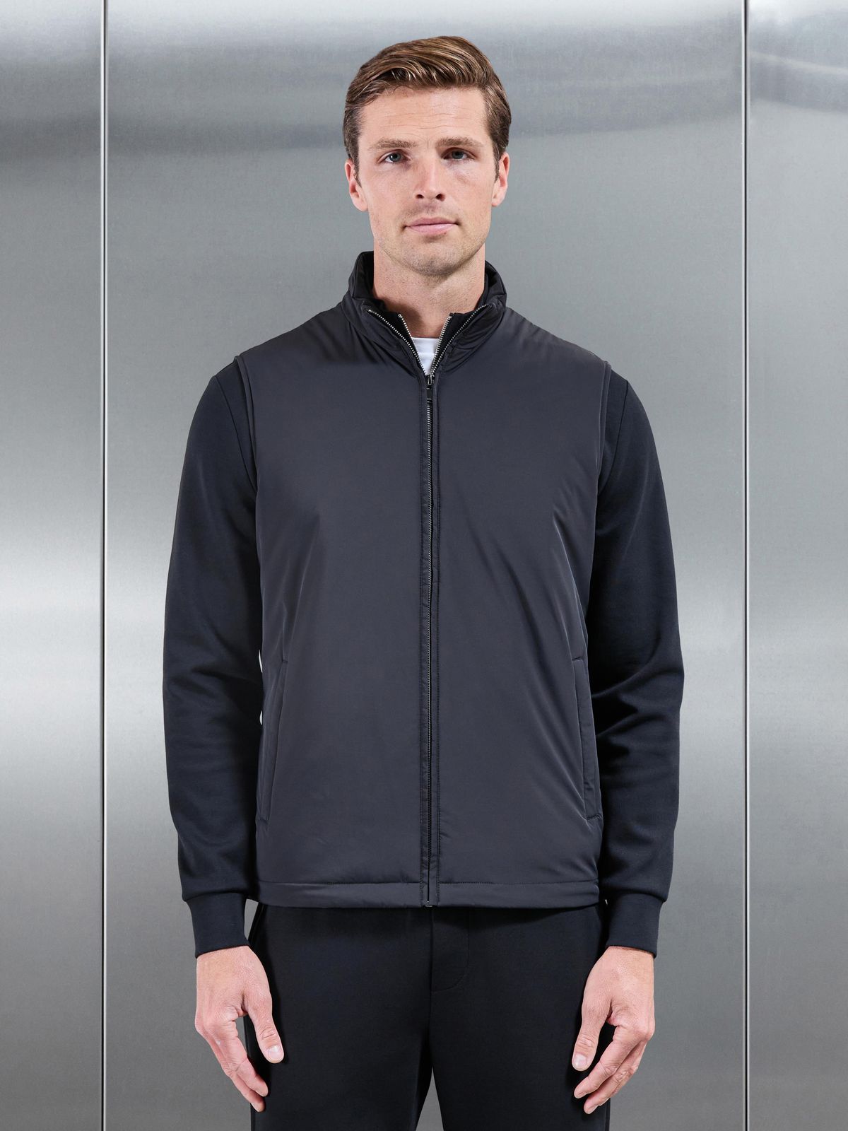 Padded Shell Gilet in Black
