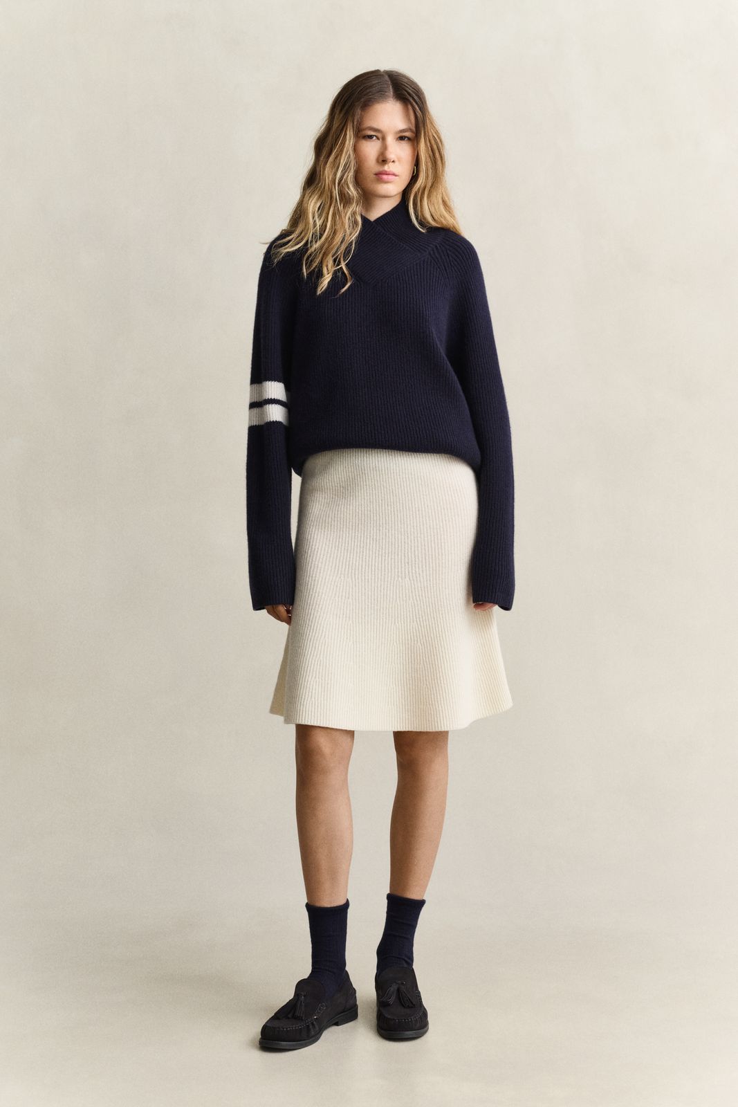 Wool Knitted Skirt - CREAM