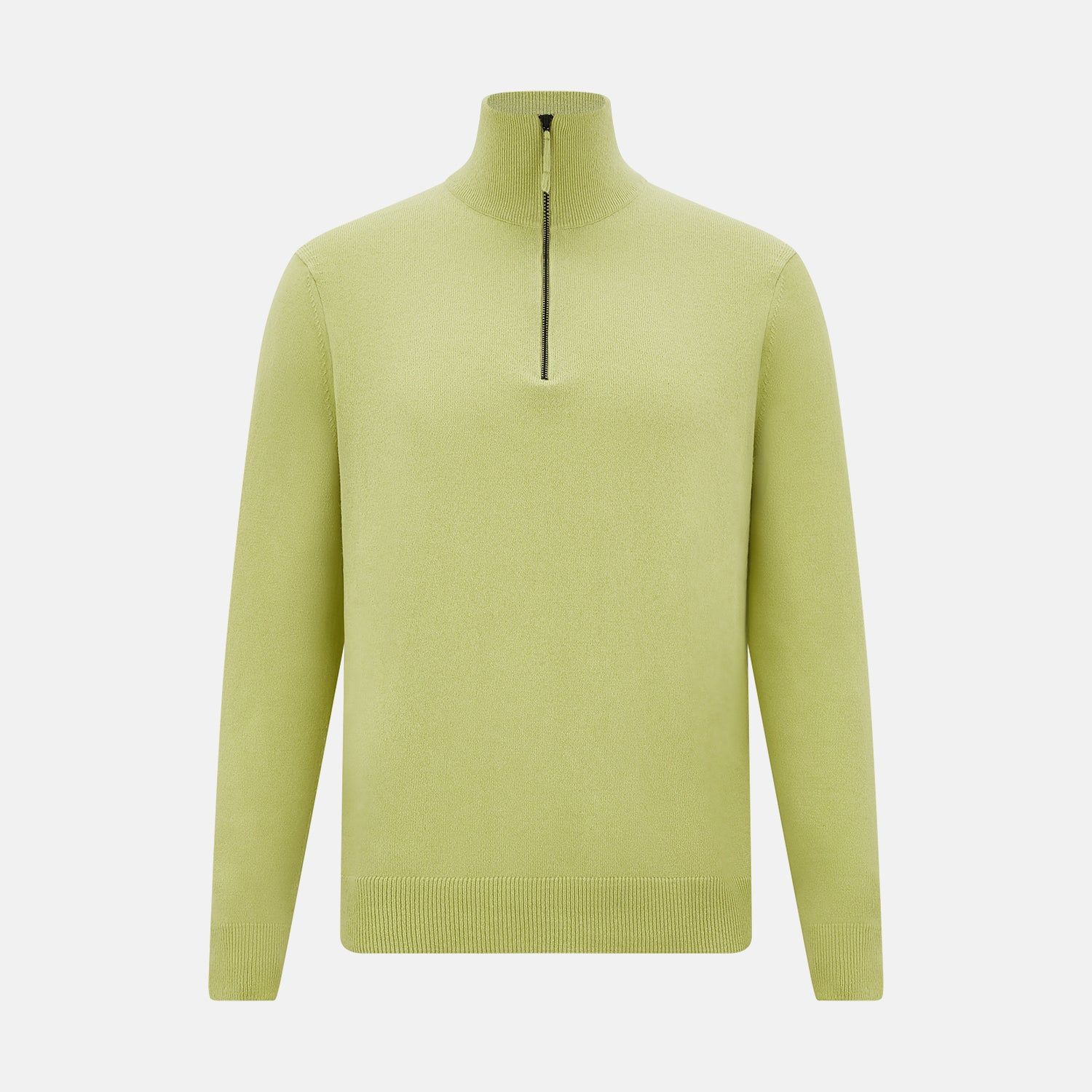 Melon Green Half-zip Cashmere Jumper