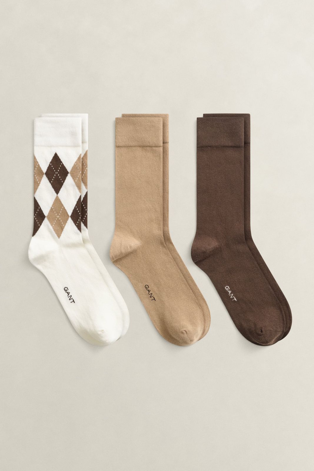 3-Pack Argyle Socks - CREAM
