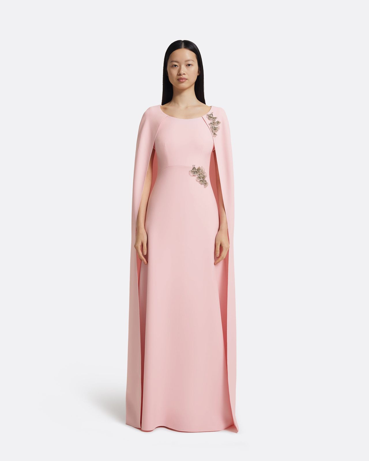 Yuna Long Dress in Lychee with Silver