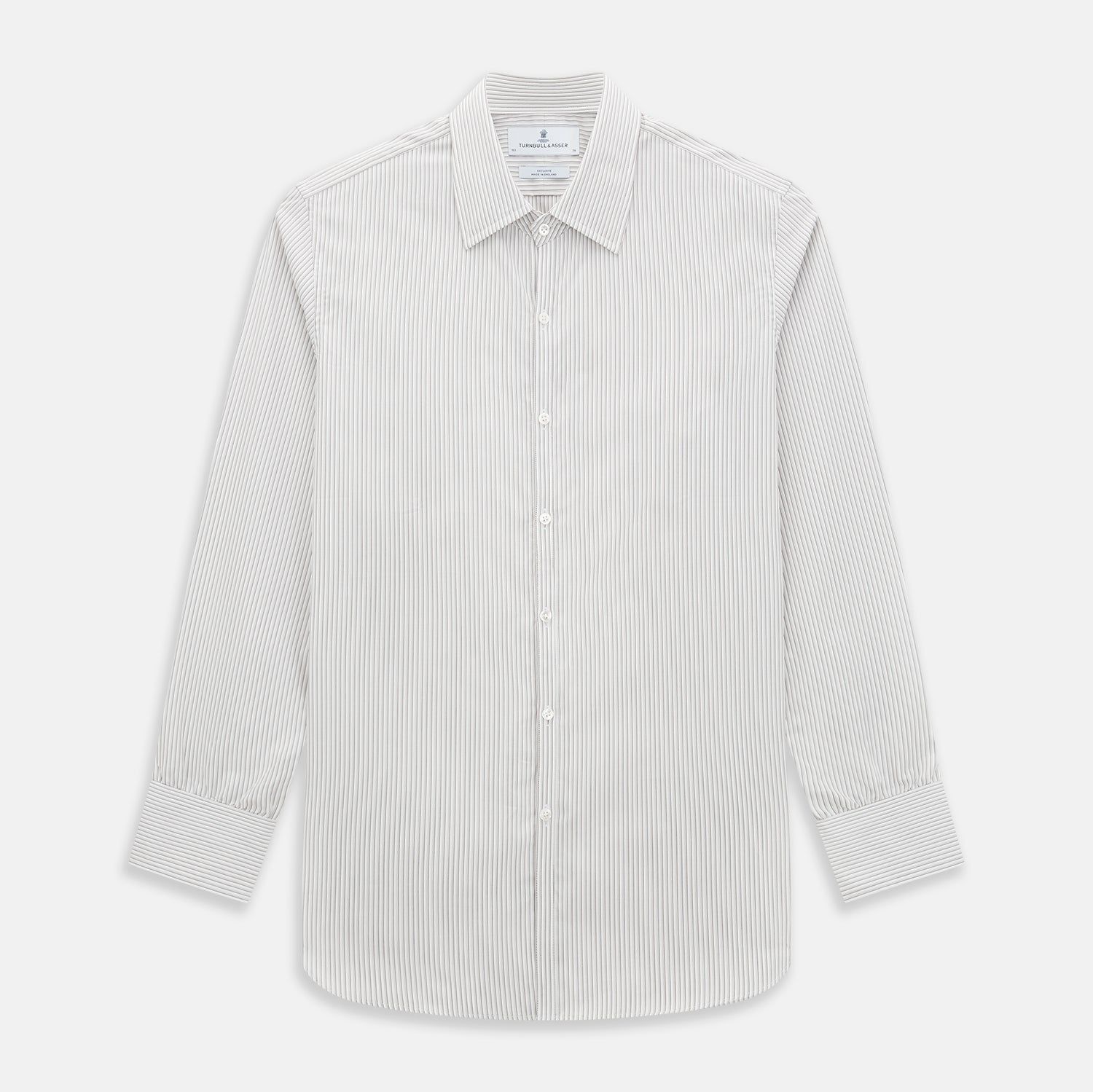 Coffee And Grey Shadow Pinstripe Westminster Shirt