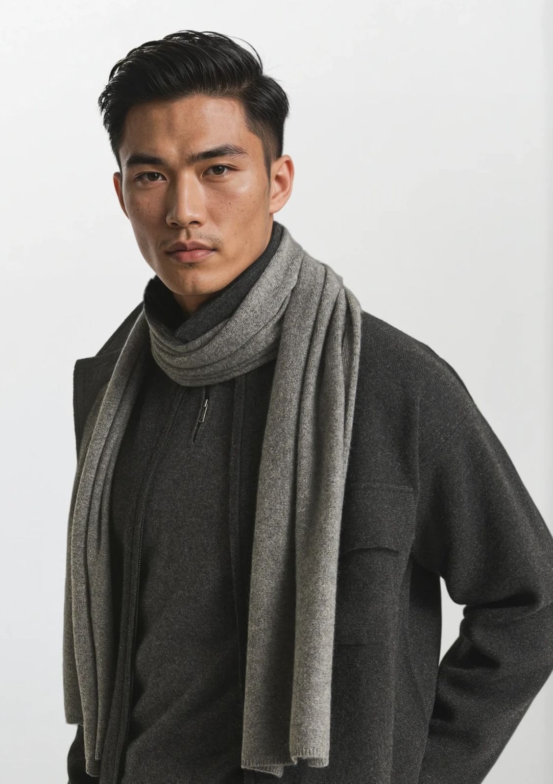 Mens Lofty Scarf In Derby Grey
