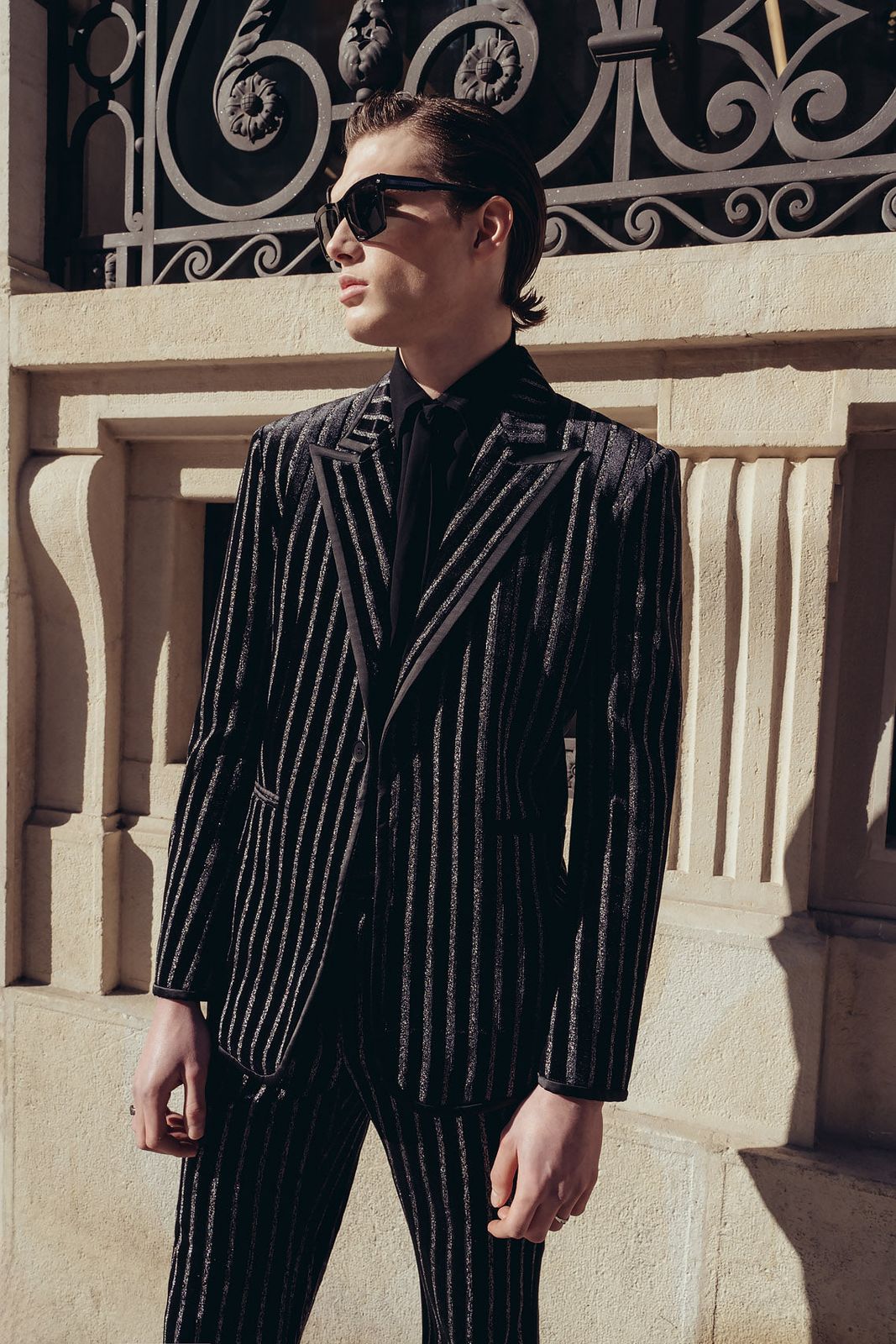 Black Velvet Silver Stripe Blazer