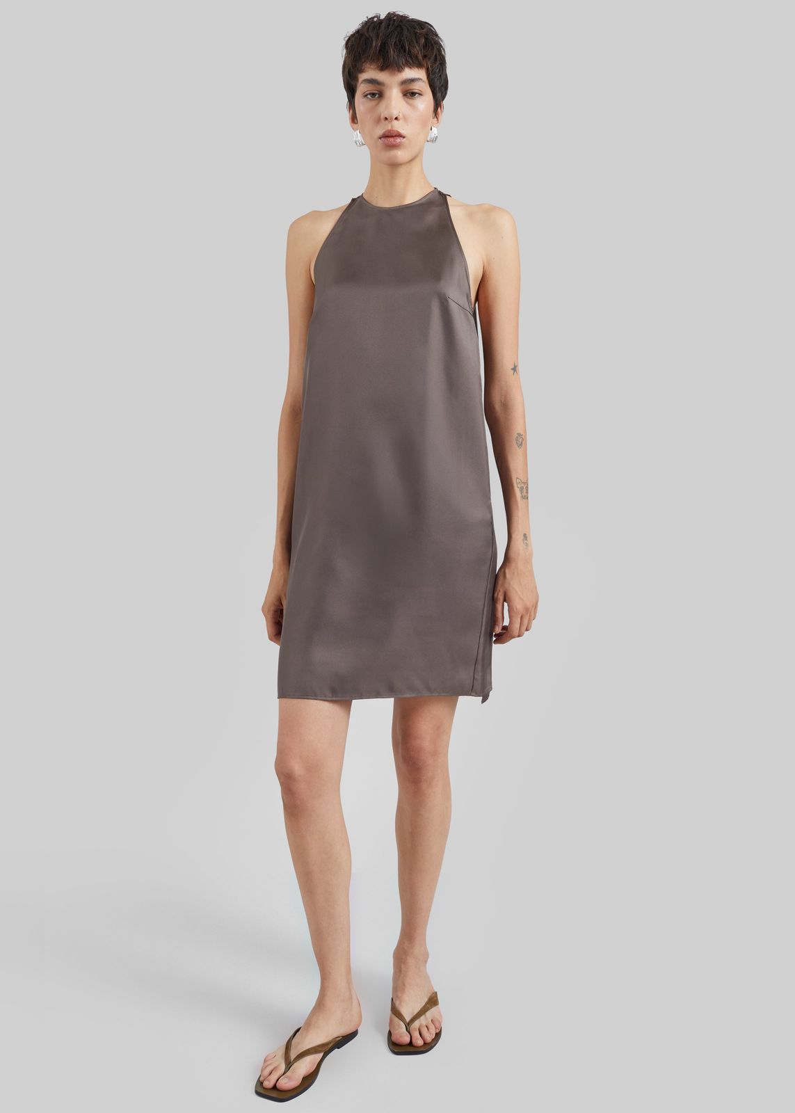 Loulou de Saison Bruna Cape Dress - Dark Brown