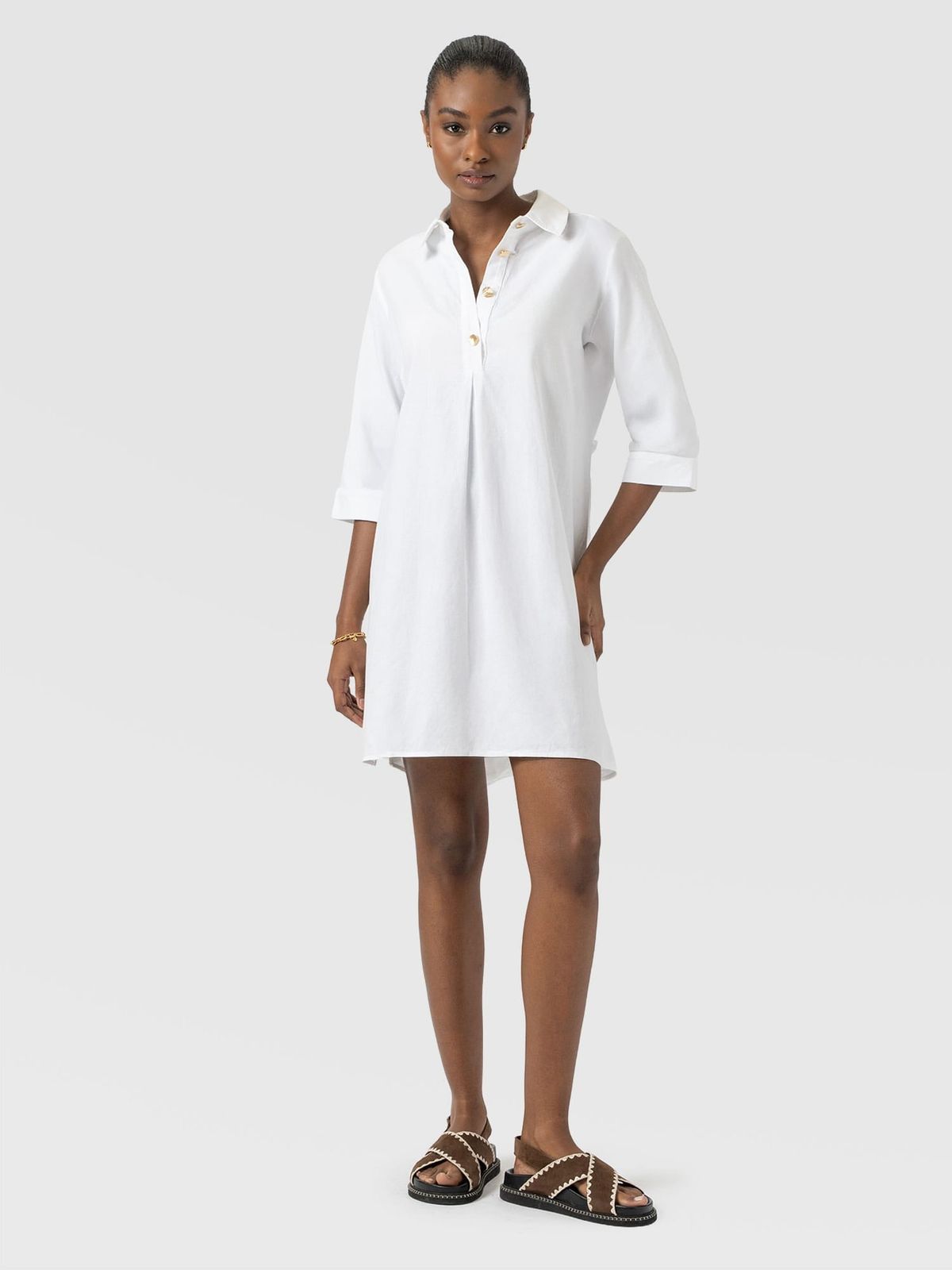 Stevie Shirt Dress - White