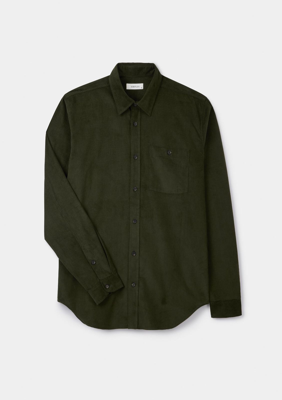 Olive Needlecord Collared Shirt