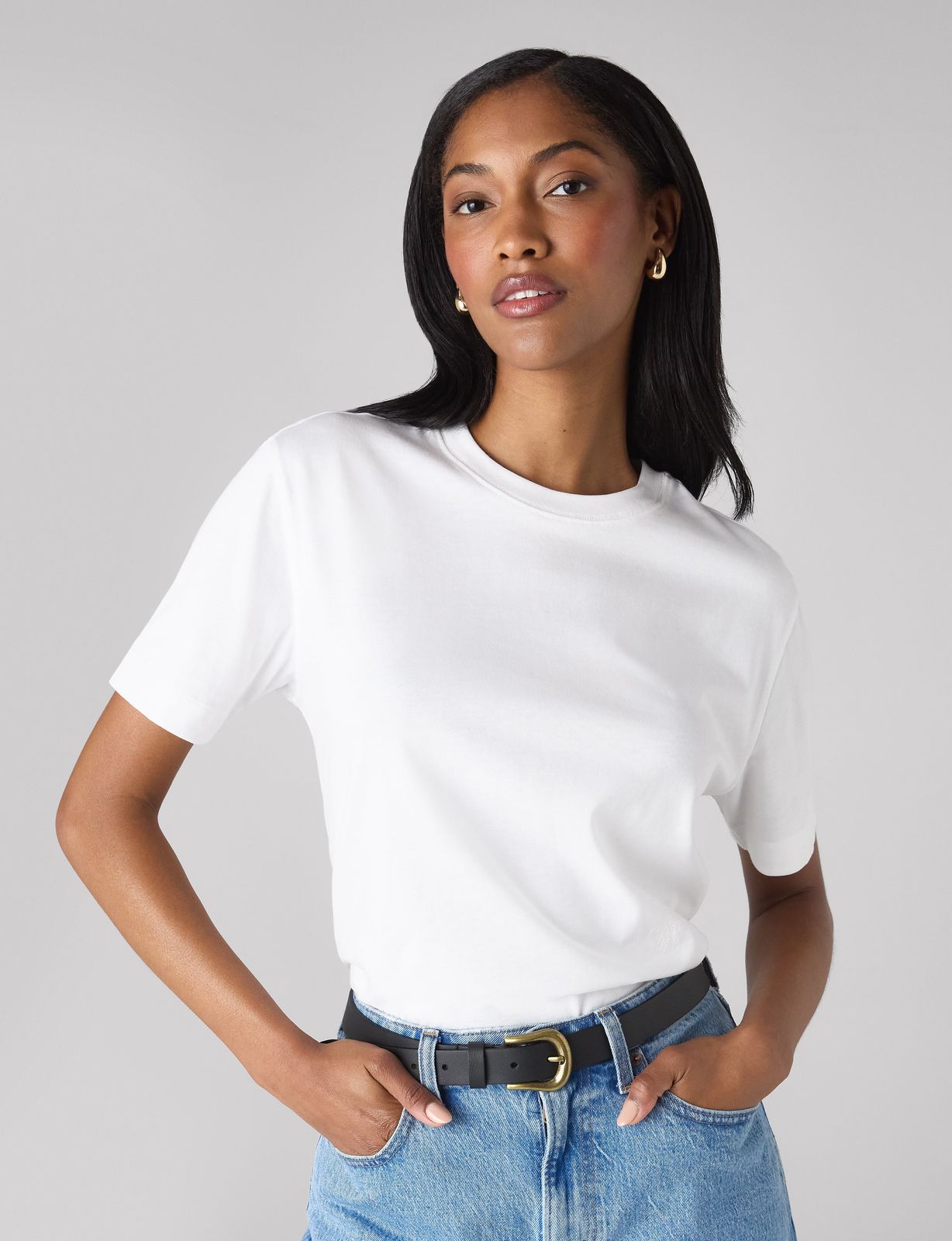 The Foundations Set: Soho T-shirt In White, Navy & Grey