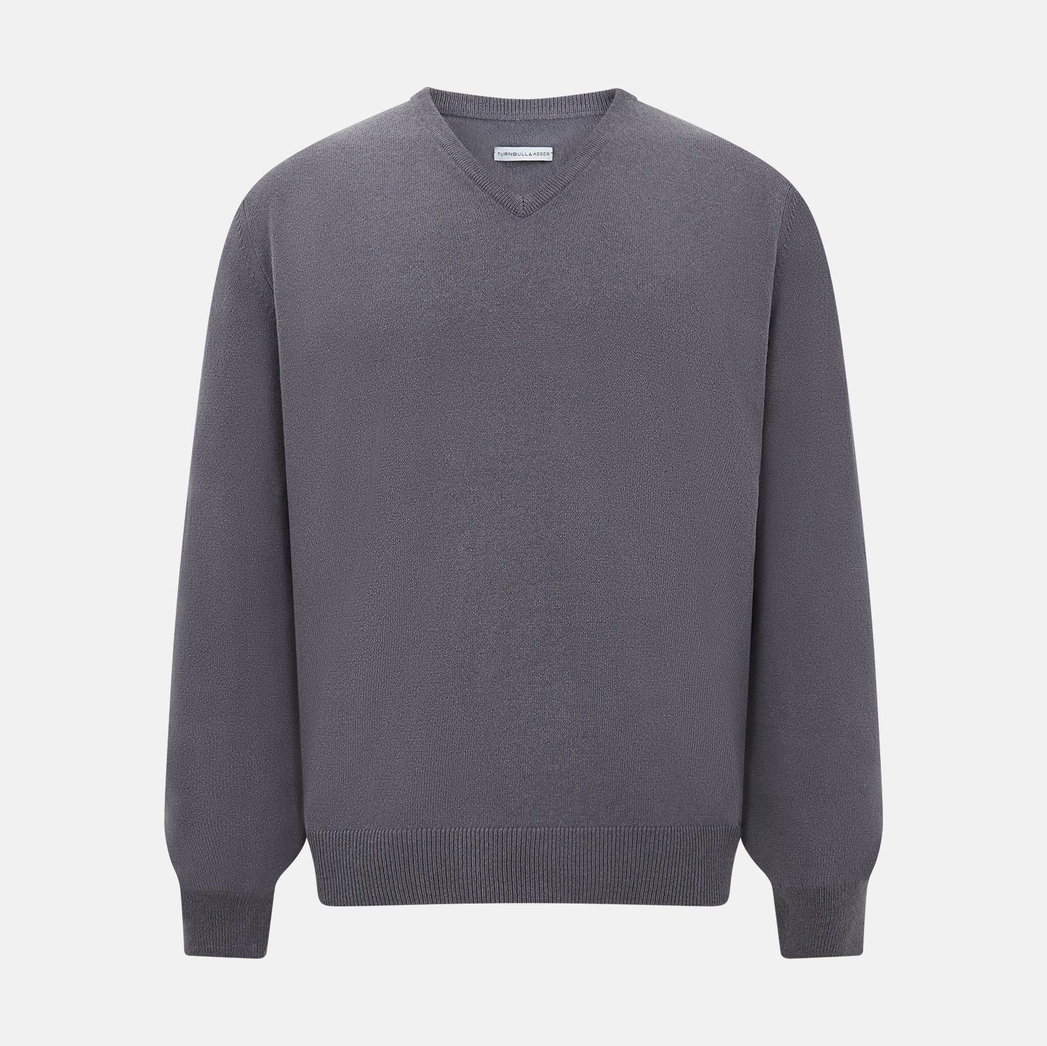Grey V-neck Cashmere Jumper