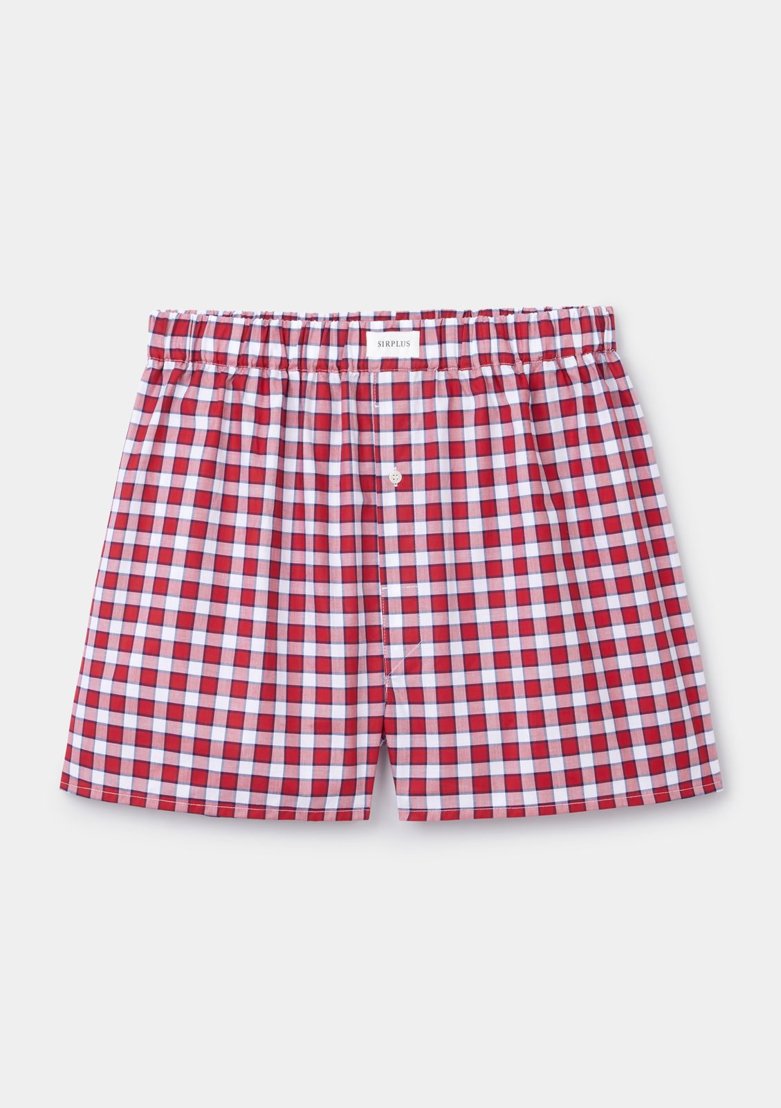 Red Picnic Check Botton Boxer Shorts