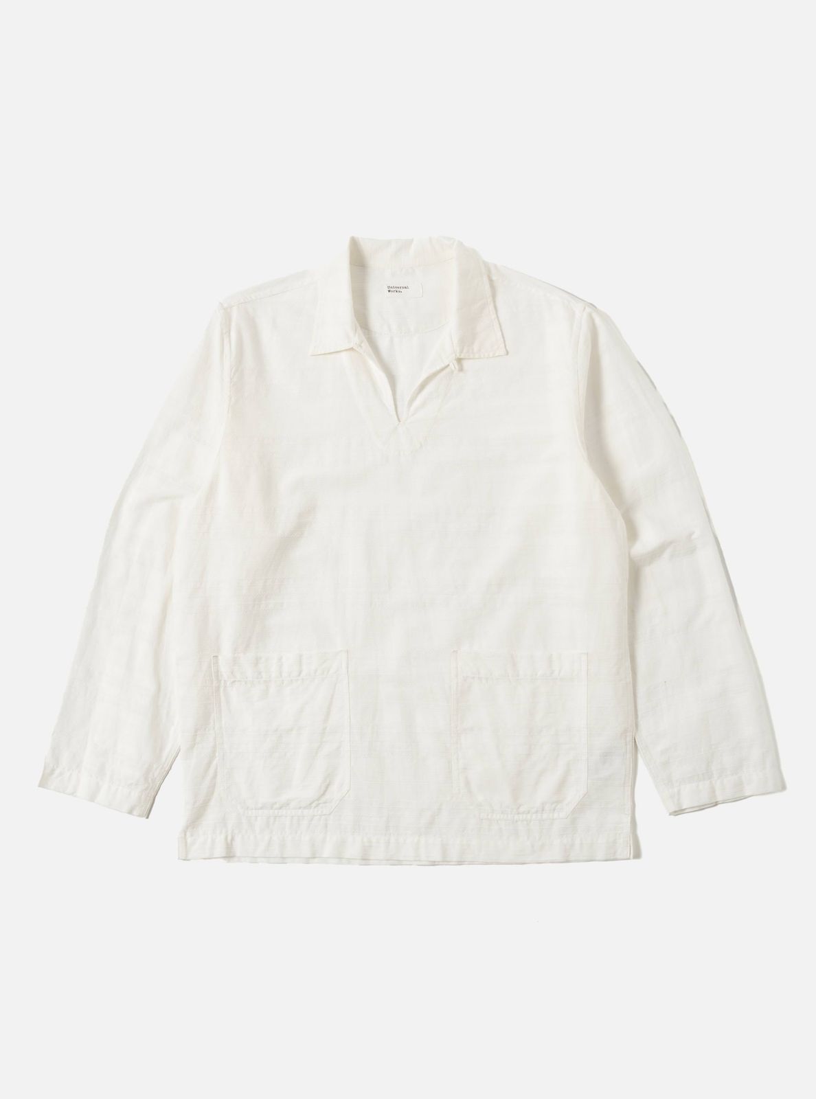 Ecru Deffe Self Stripe Smock Overshirt