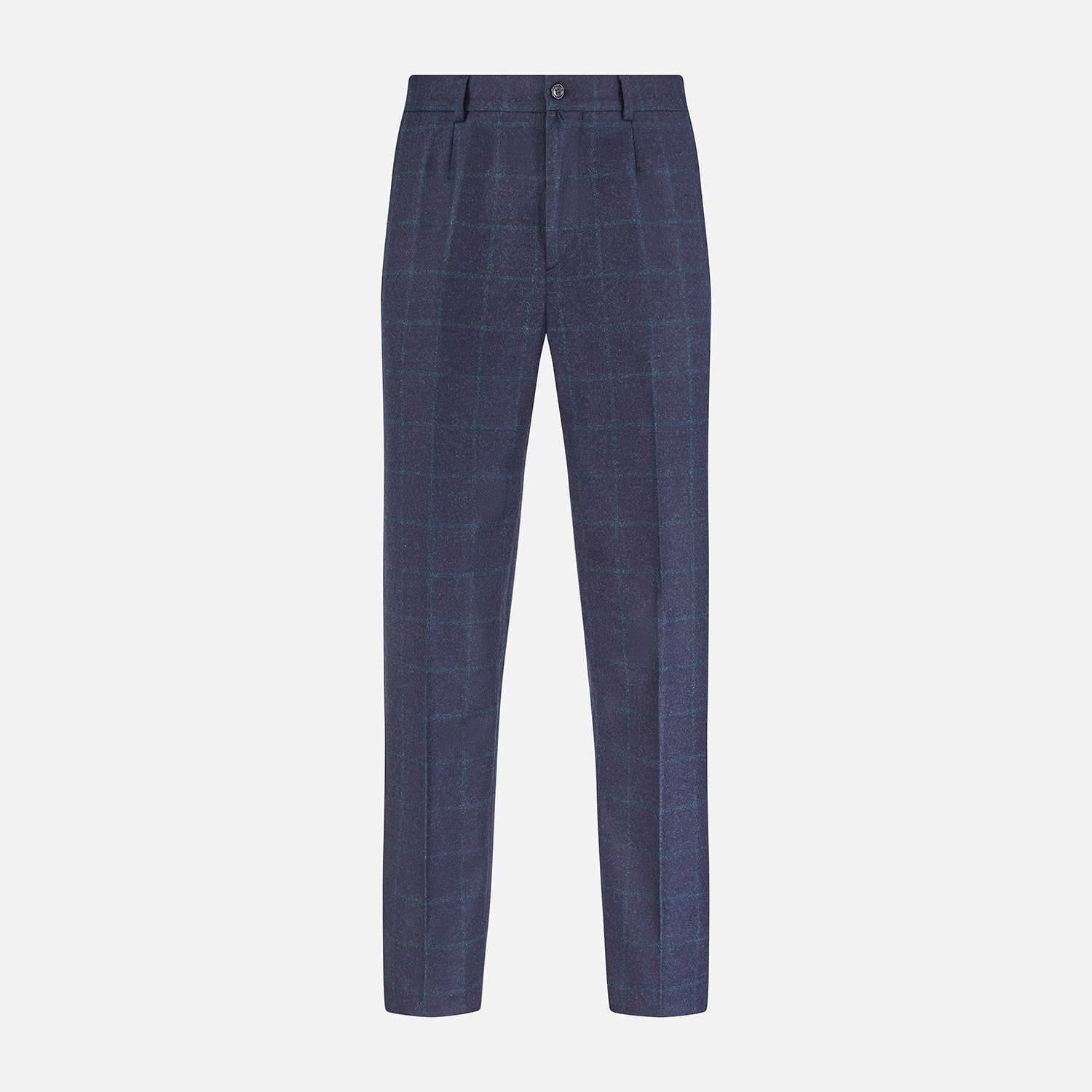 Midnight And Green Check Rupert Trousers