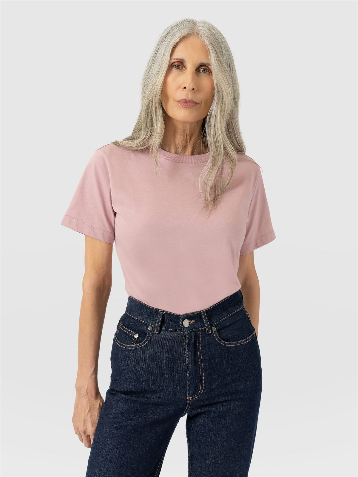 Finsbury Crew Neck Tee - Dusty Pink