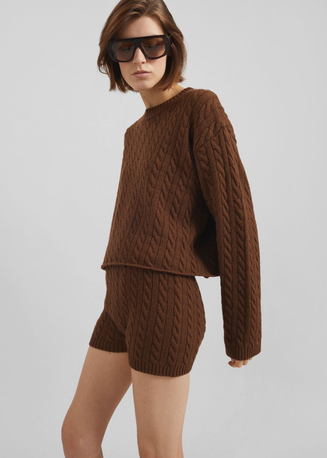 Brisbane Knit Mini Shorts - Brown