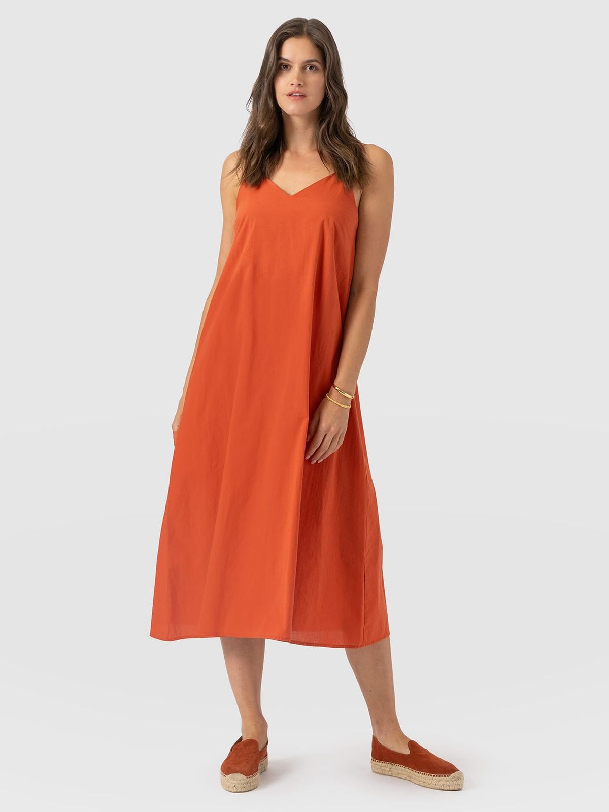 Candice A - Line Dress - Burnt Orange