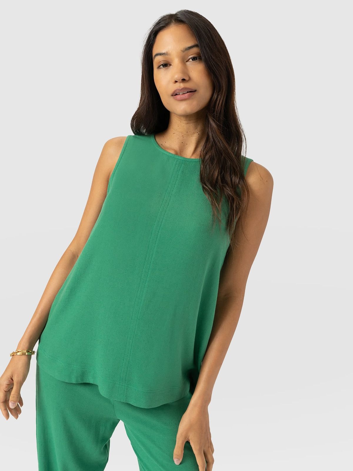 Corinne Linen Tunic - Green