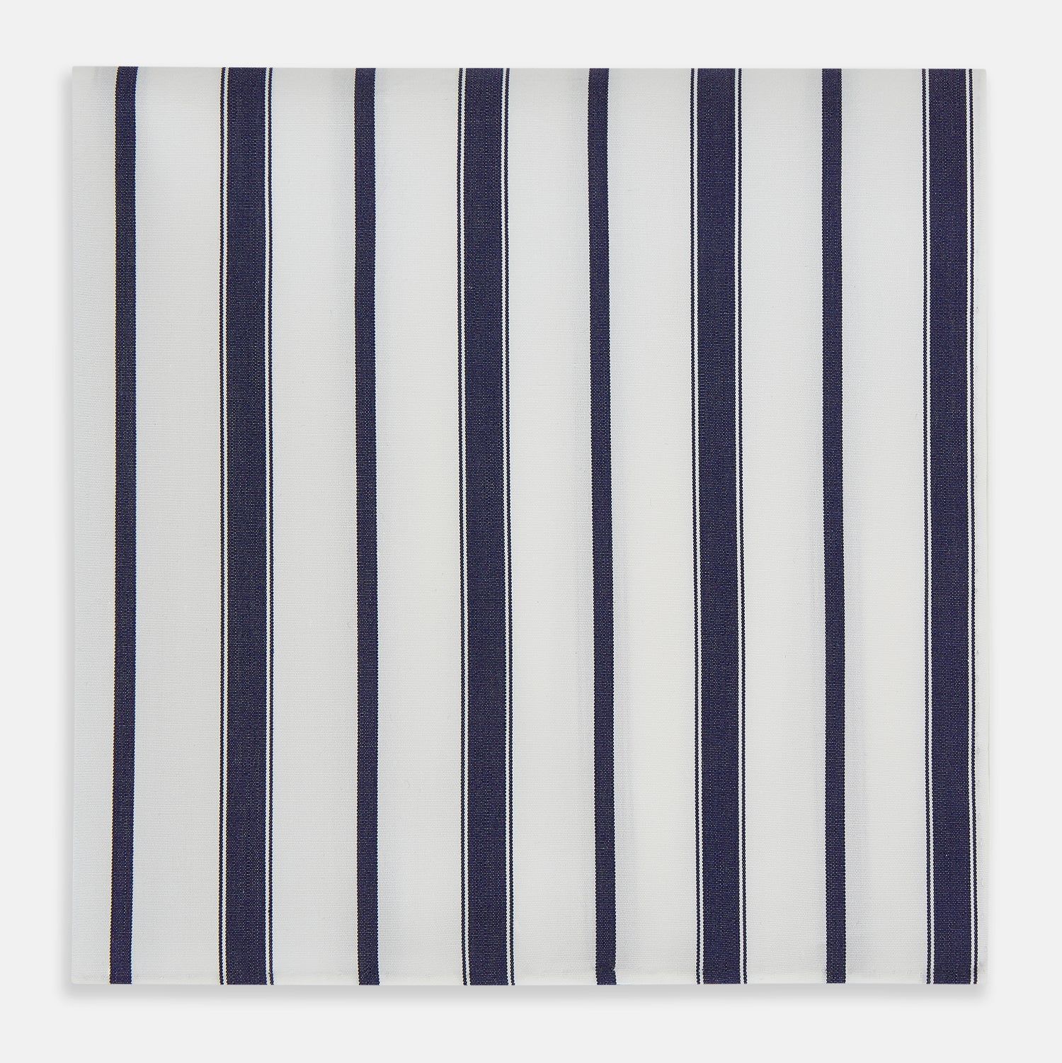 Navy Double Stripe Hand-rolled Handkerchief