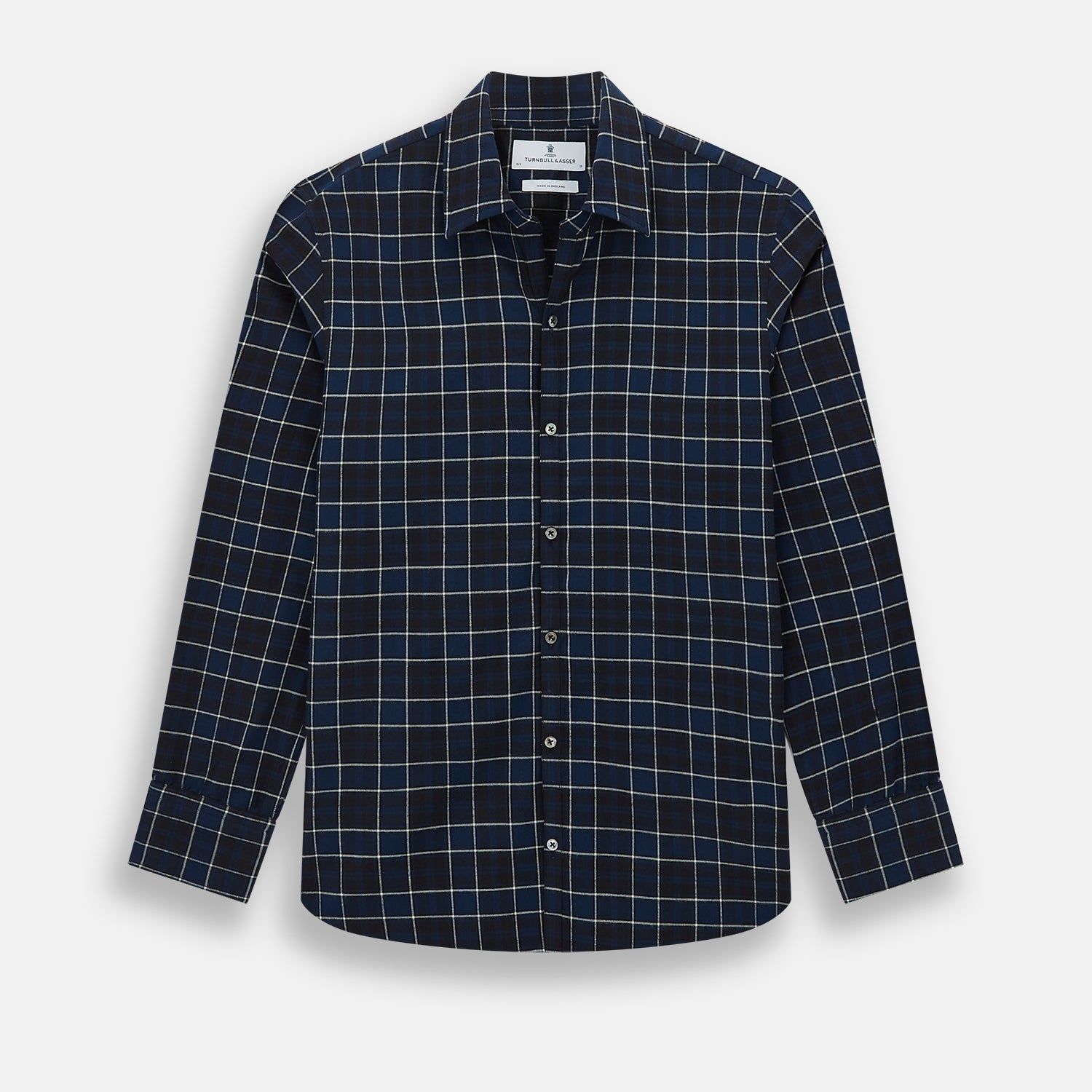 Navy And White Check Windsor Shirt