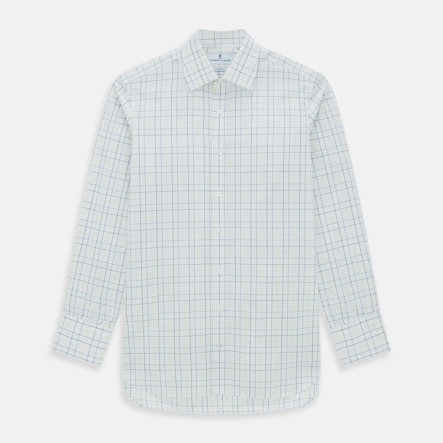 Yellow And Blue Grid Check Mayfair Shirt