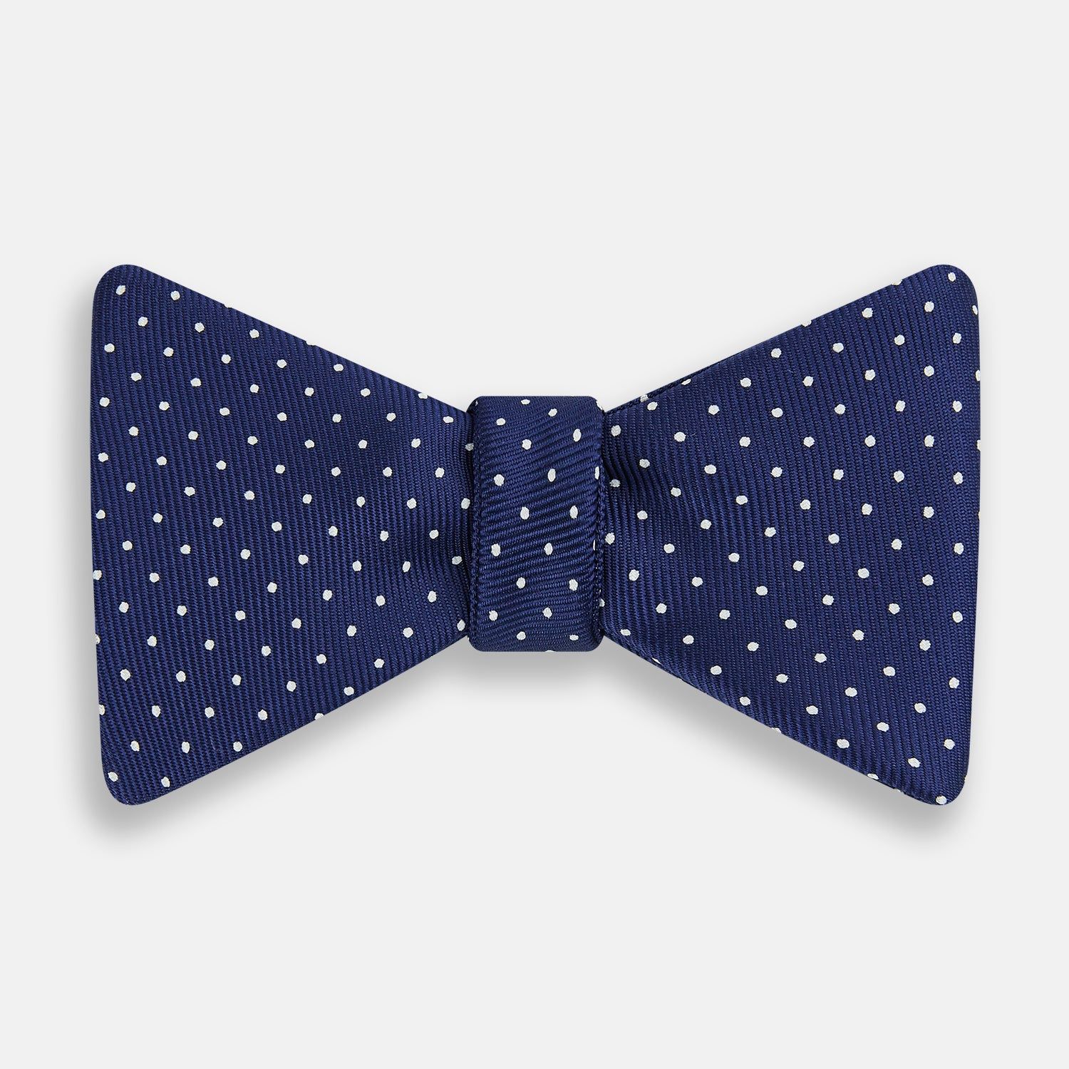 Azzurro And White Spot Silk Bow Tie