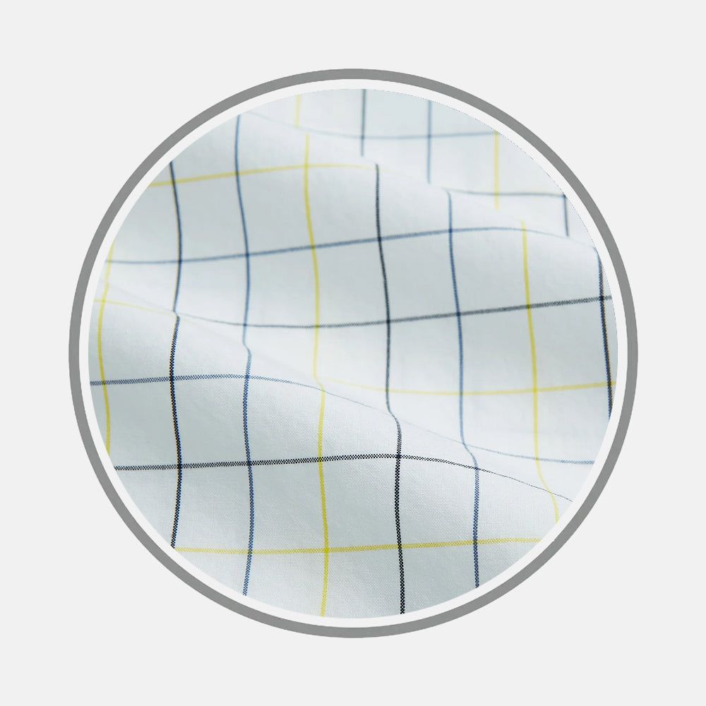 Yellow And Blue Grid Check Fabric