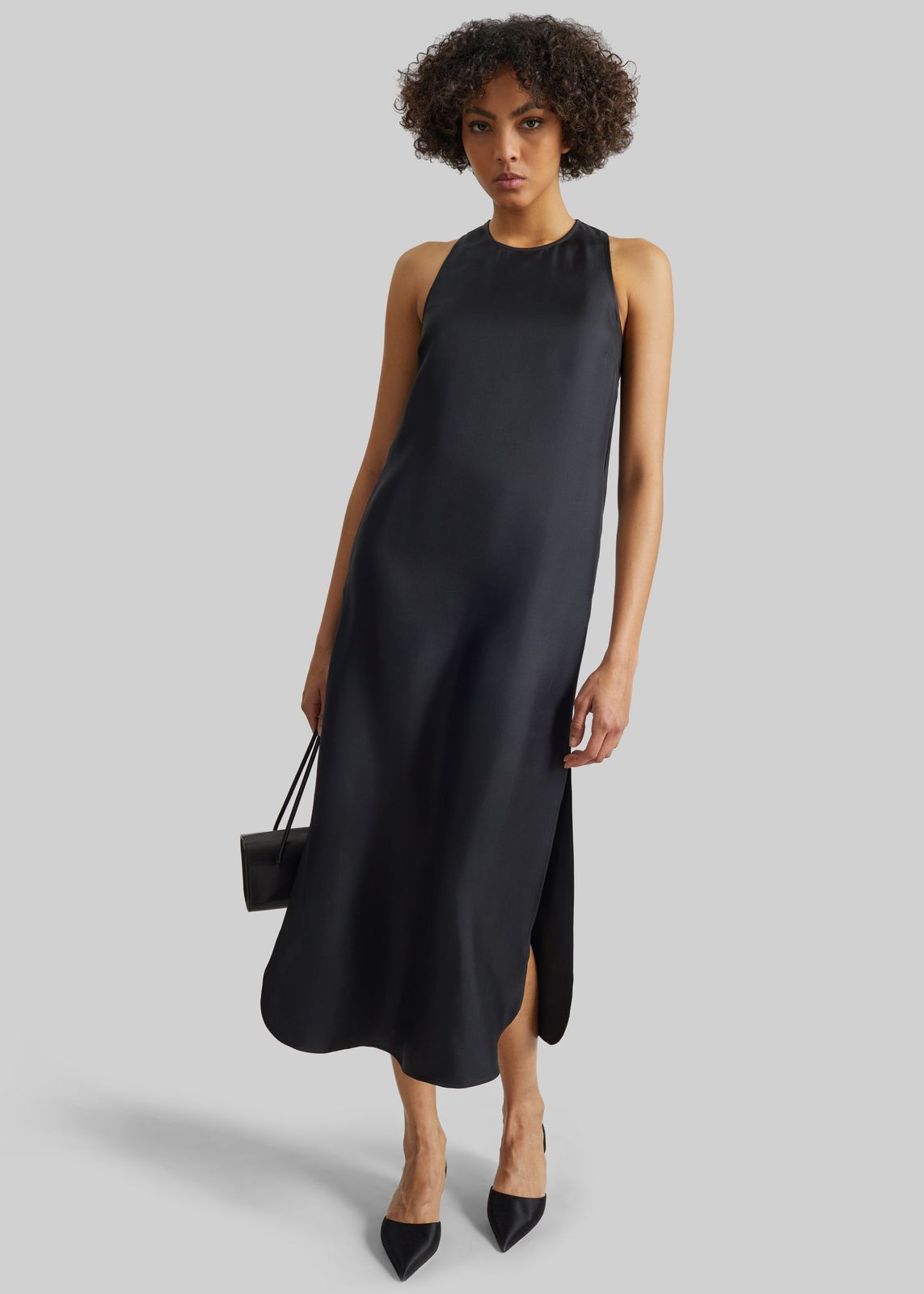 Loulou de Saison Paloma Long Silk Dress - Black
